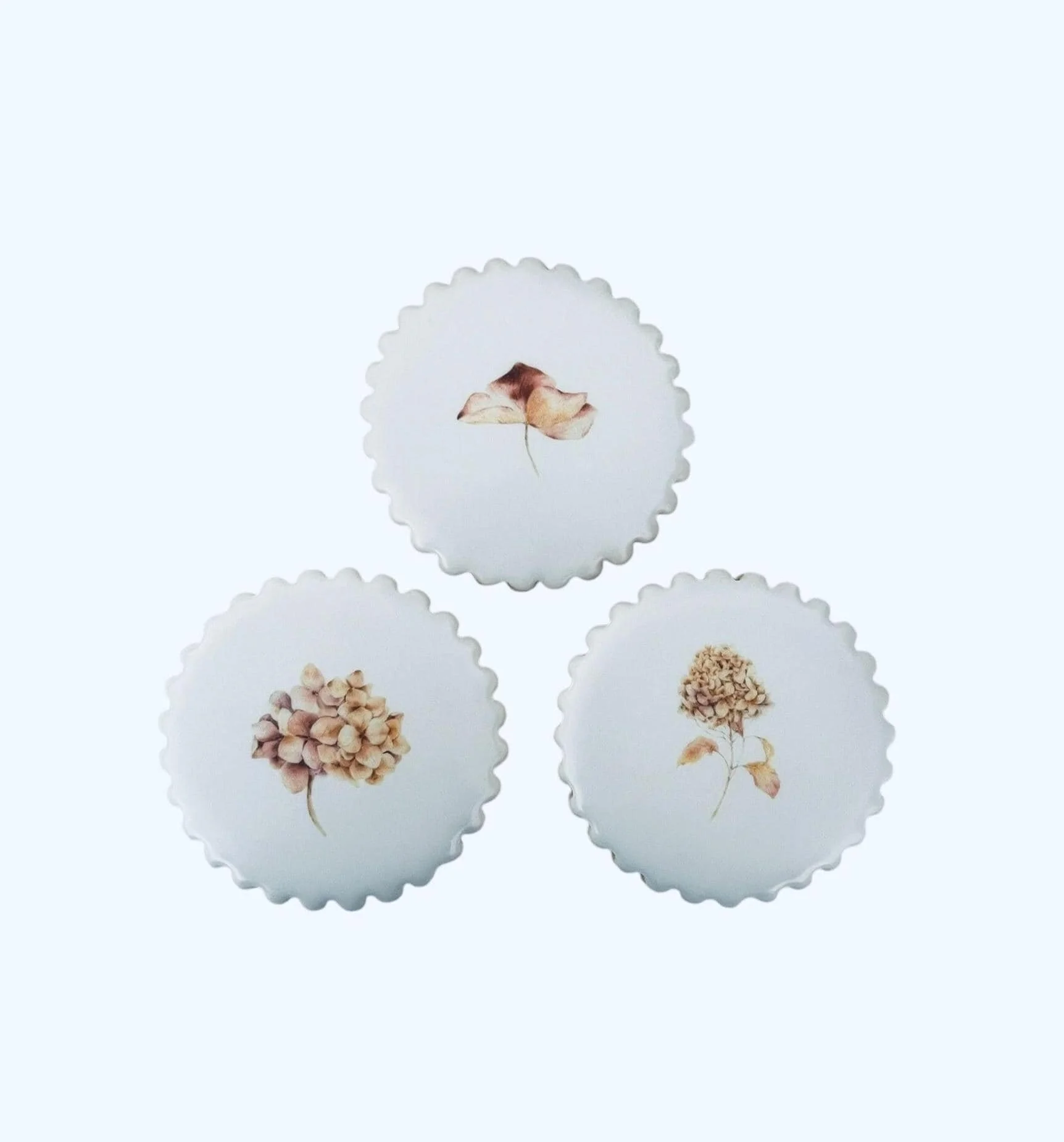 floral cookie set neutral tones