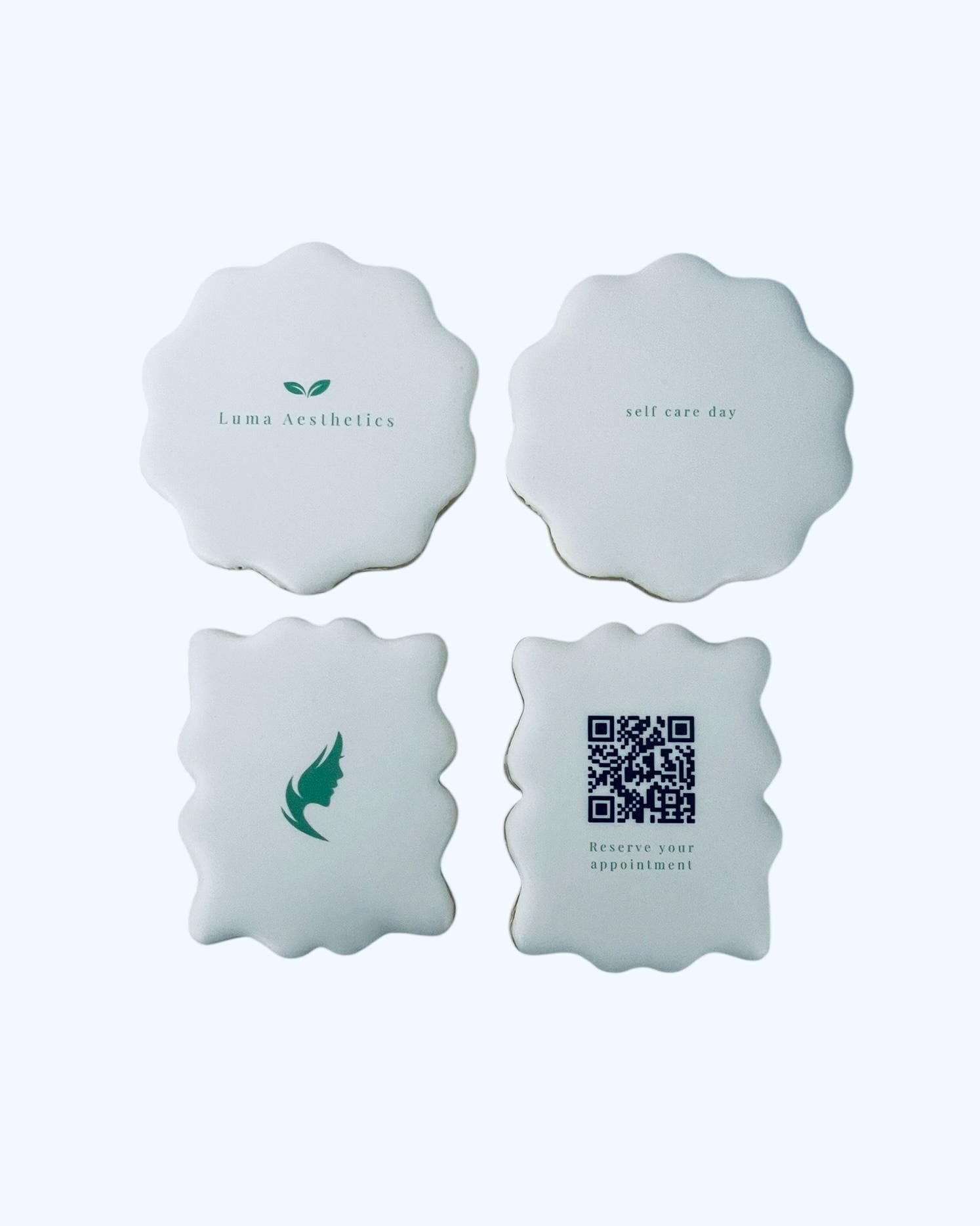 branded business cookie set with logo and QR code