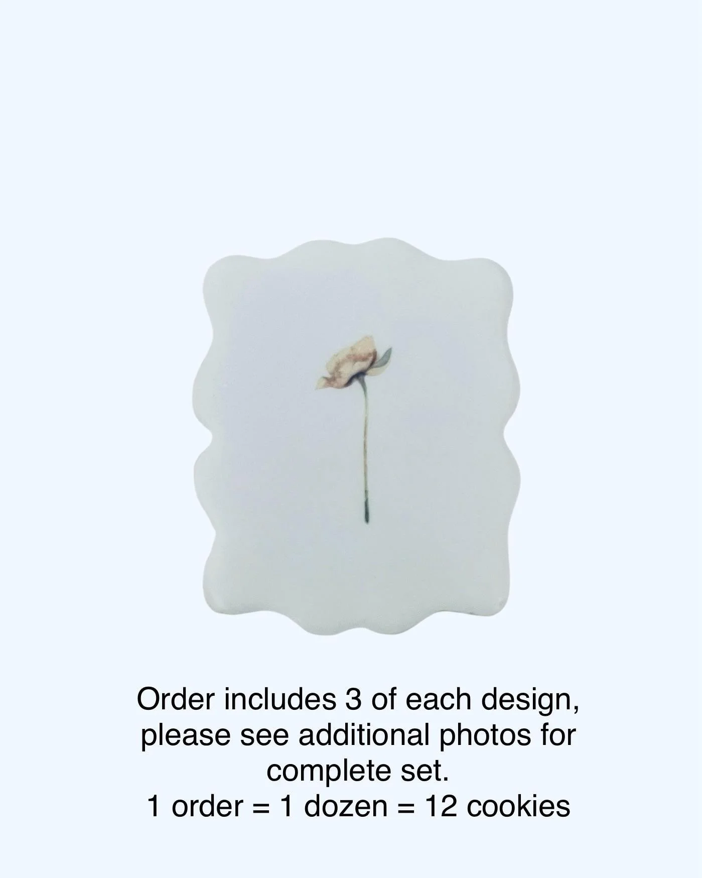 Close-up of watercolor flower cookie with delicate detail