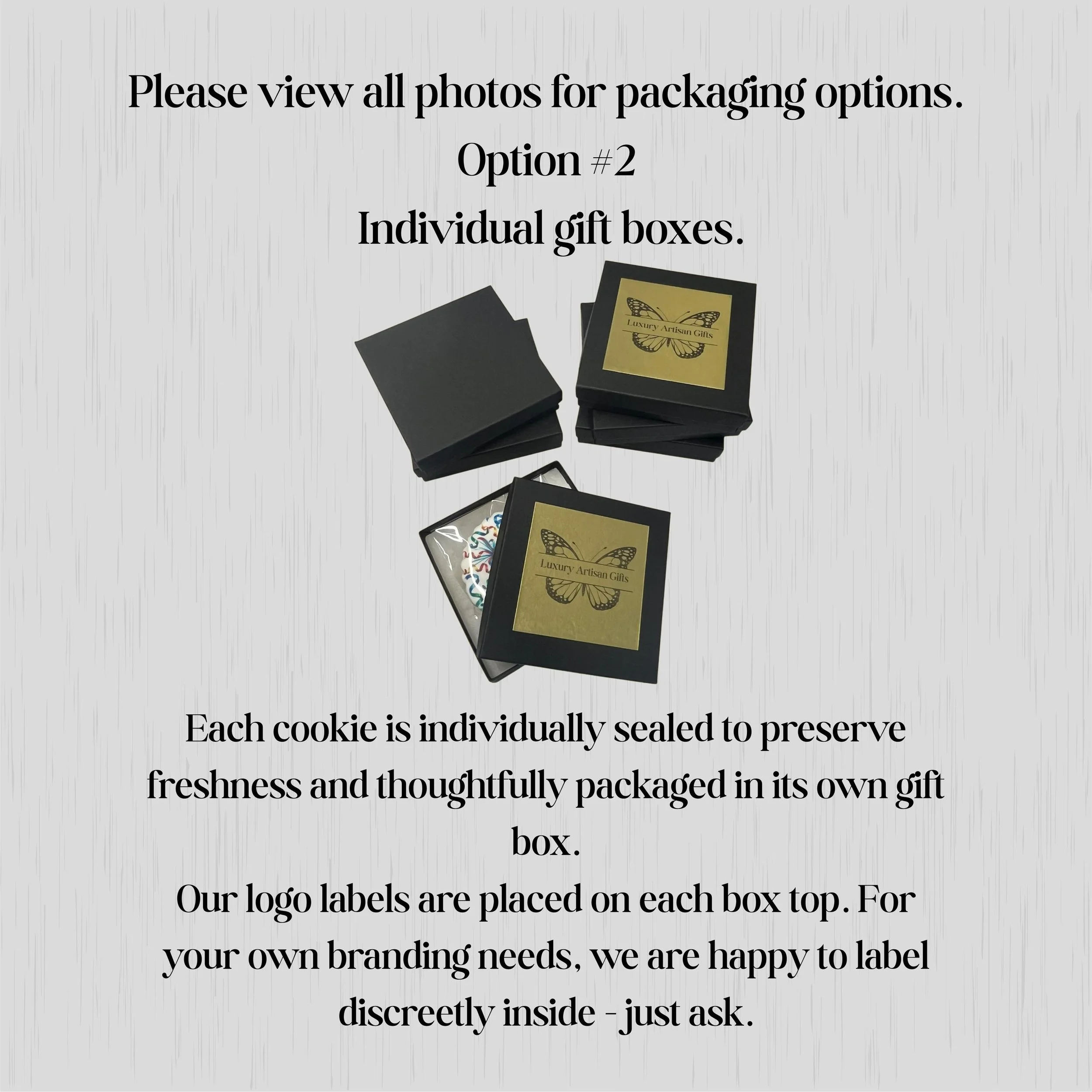 Individually boxed cookie favors for events