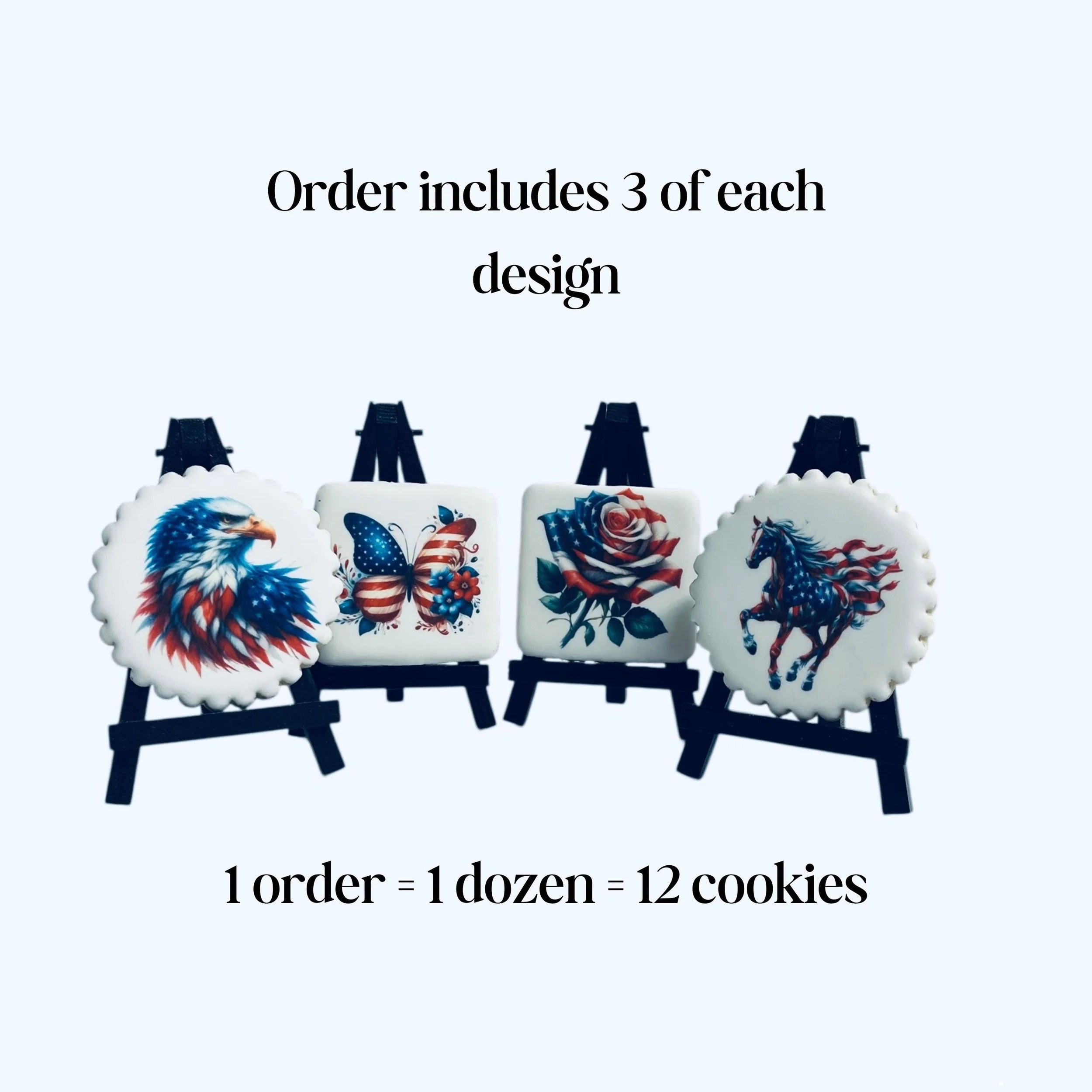 Assorted patriotic sugar cookies for 4th of July Labor Day and Memorial Day