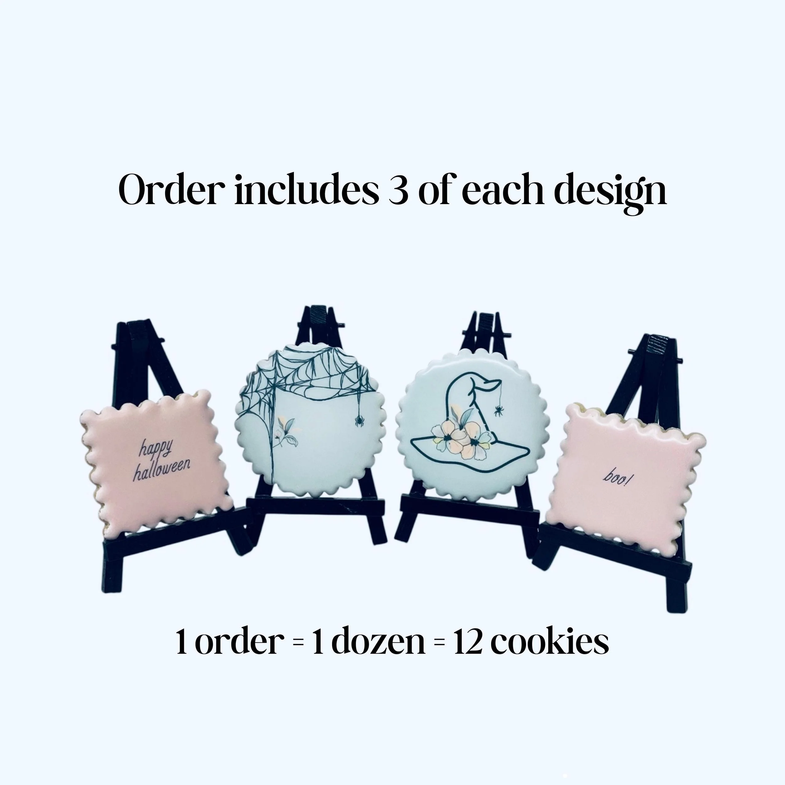 Soft aesthetic Halloween cookie set arranged for gift box