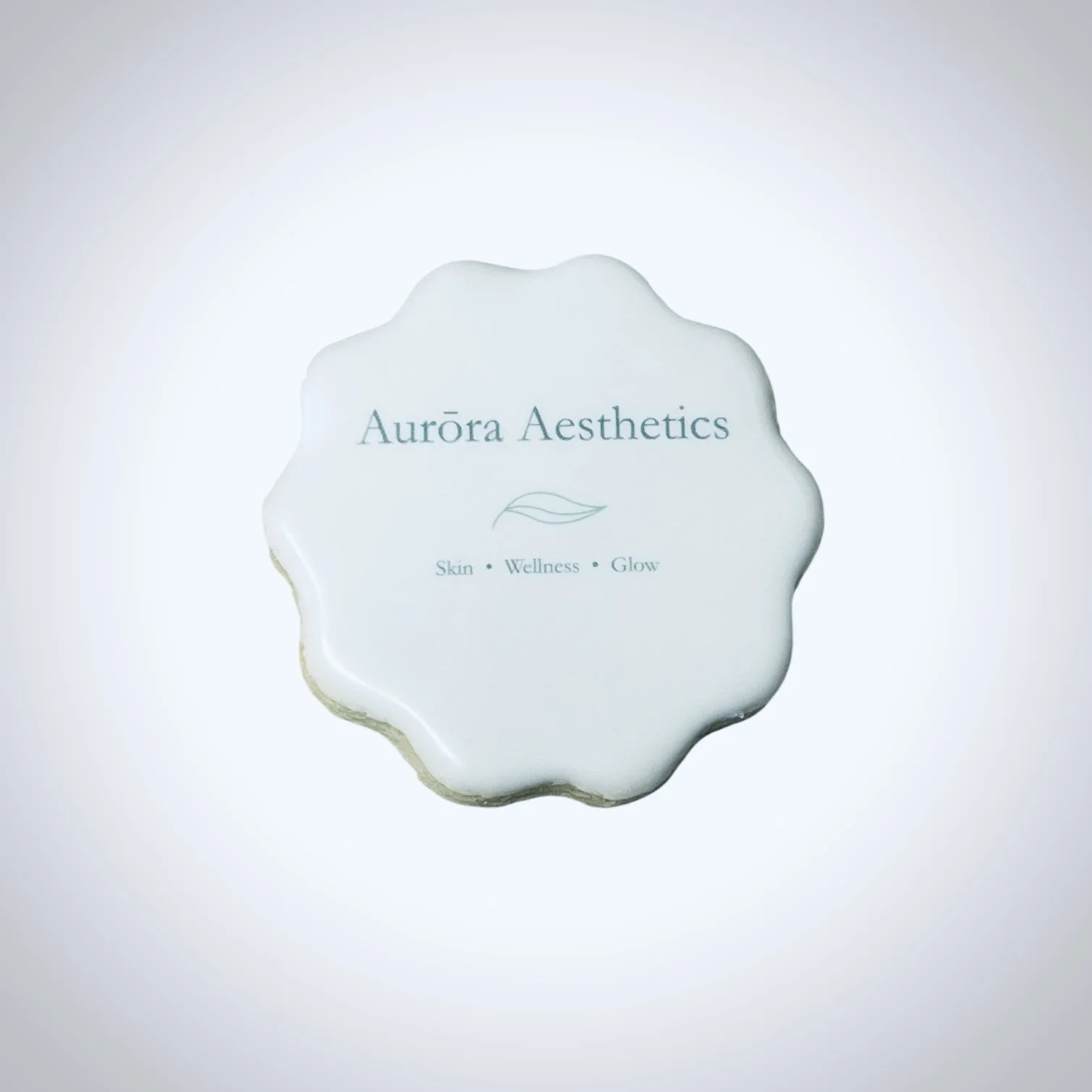 Custom printed cookie demonstrating scalable design for corporate and client gifting.