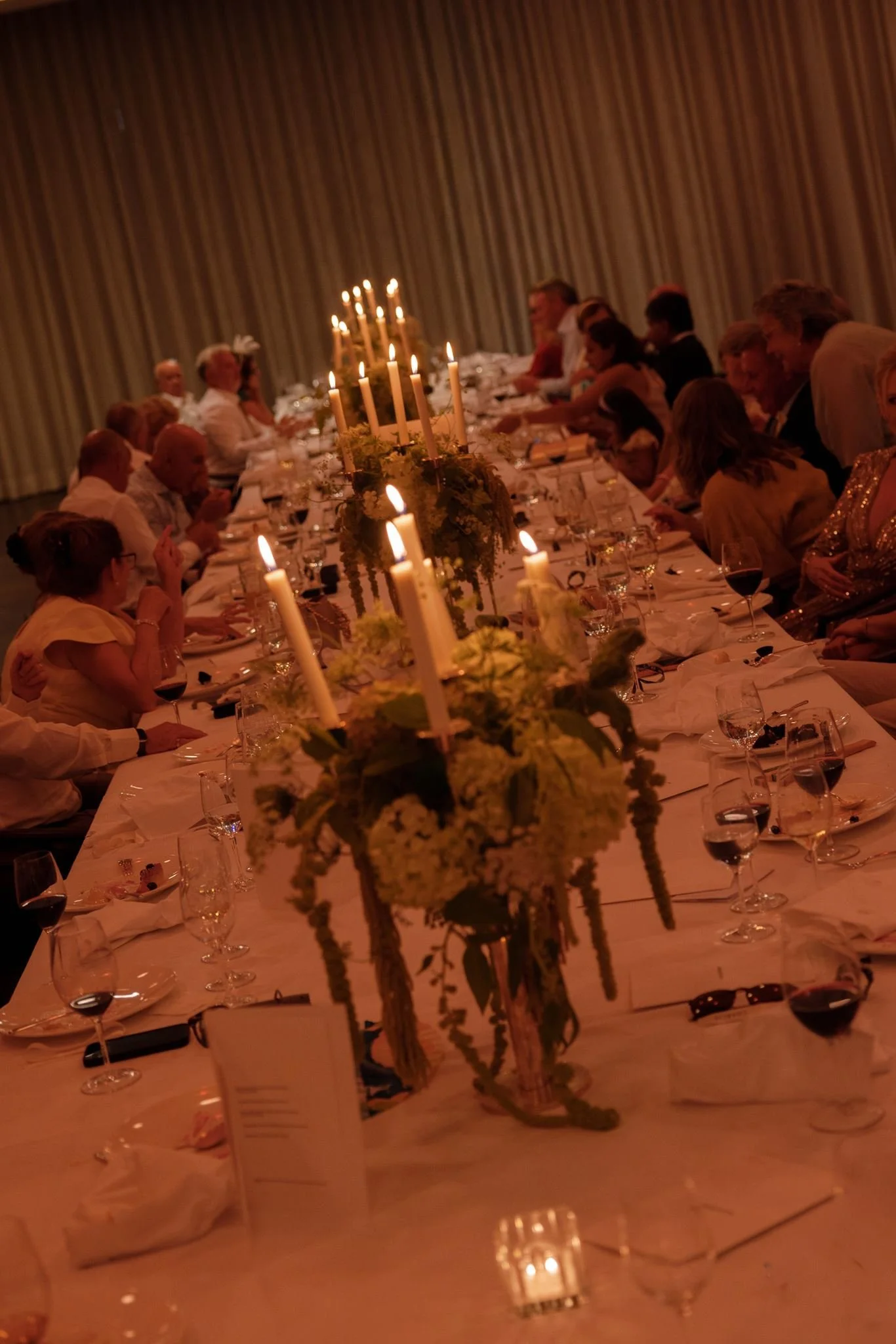 Contemporary wedding design combining elegant styling with unexpected playful details.