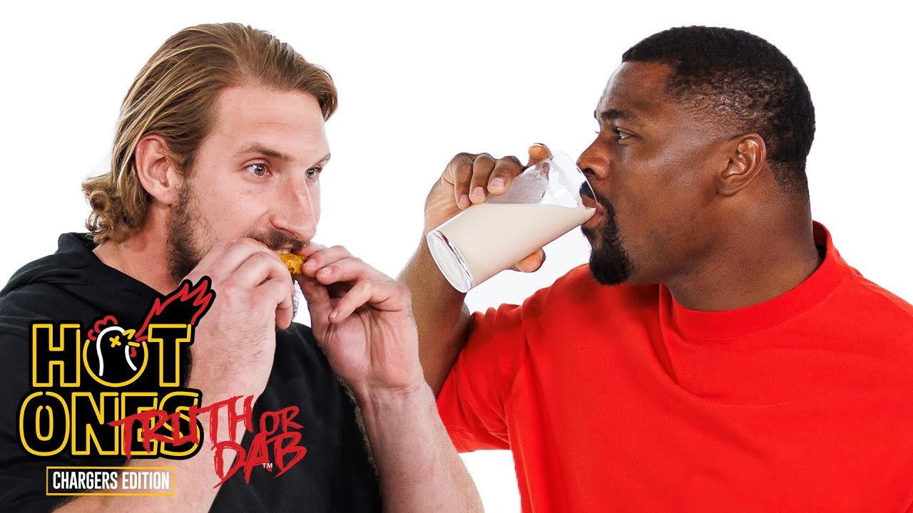 LA Chargers edge rushers Joey Bosa and Khalil Mack take on the third Chargers Edition of the Hot Ones special, Truth or Dab. These NFL Pros have two simple choices: tell the truth or suffer the wrath of the Last Dab. Watch as Sean Evans grills the NF
