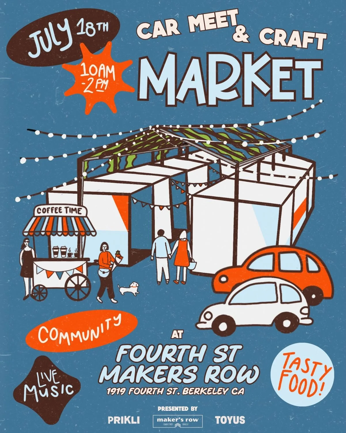 Cars. Coffee. Community.

Join us at Fourth St Makers Row for a curated morning featuring Toyota &amp; Lexus enthusiasts, local makers, live music, coffee, food, and shopping.

A community gathering designed to bring people together through shared pa