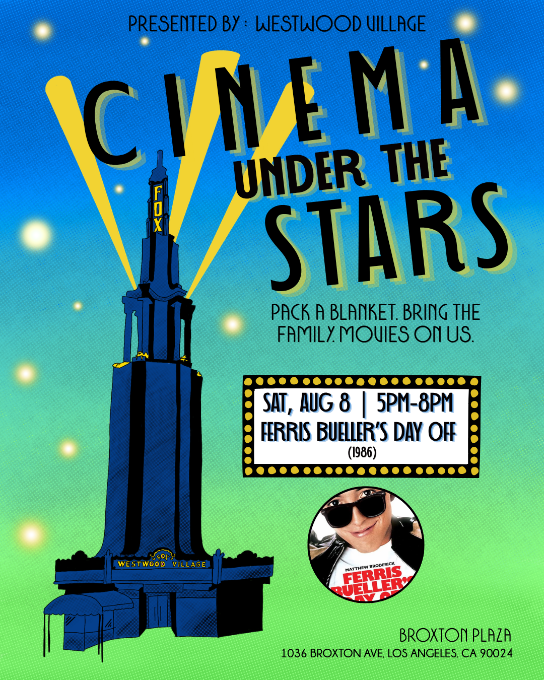 Cinema Under the Stars 2026: Ferris Bueller's Day Off
