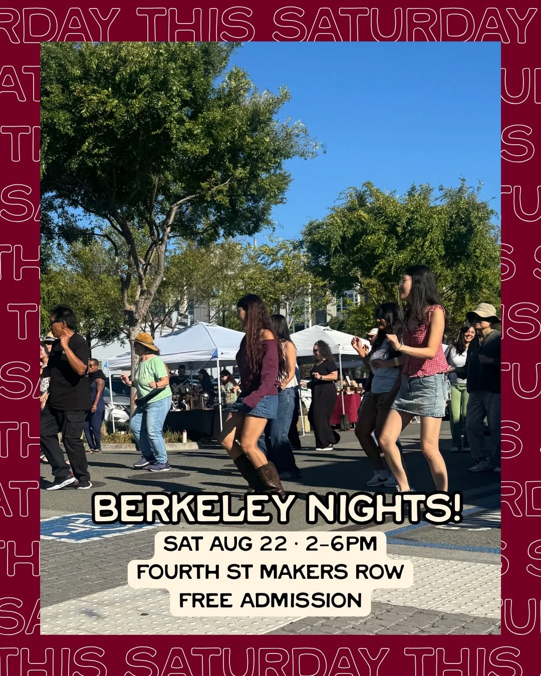 Berkeley Nights is back this Saturday ✨

Spend the afternoon at Fourth Street Makers Row with local makers, good food, music, lawn games + line dancing at 3 p.m. and 4:30 p.m.

Good finds. Good people. Good moves.

📍 Fourth Street Makers Row
1919 Fo