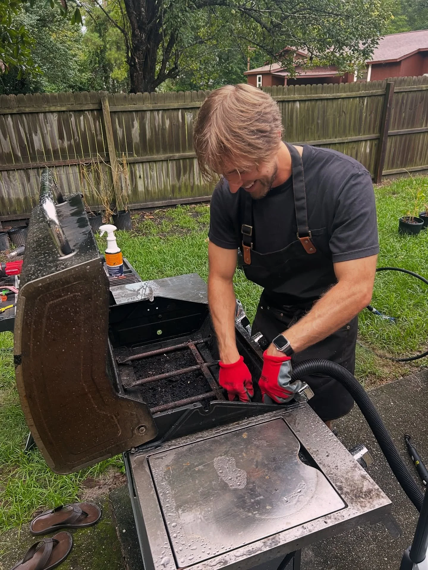 This is the guy your grill&rsquo;s been dreaming about 😎🔥

Swipe to see the before and after &mdash; because burgers taste better on a clean grill.

 #GrillCleanUp #BlackstoneGrill #BeforeAndAfter #PristineGrills #wilmingtonnc #wilmington #northcar