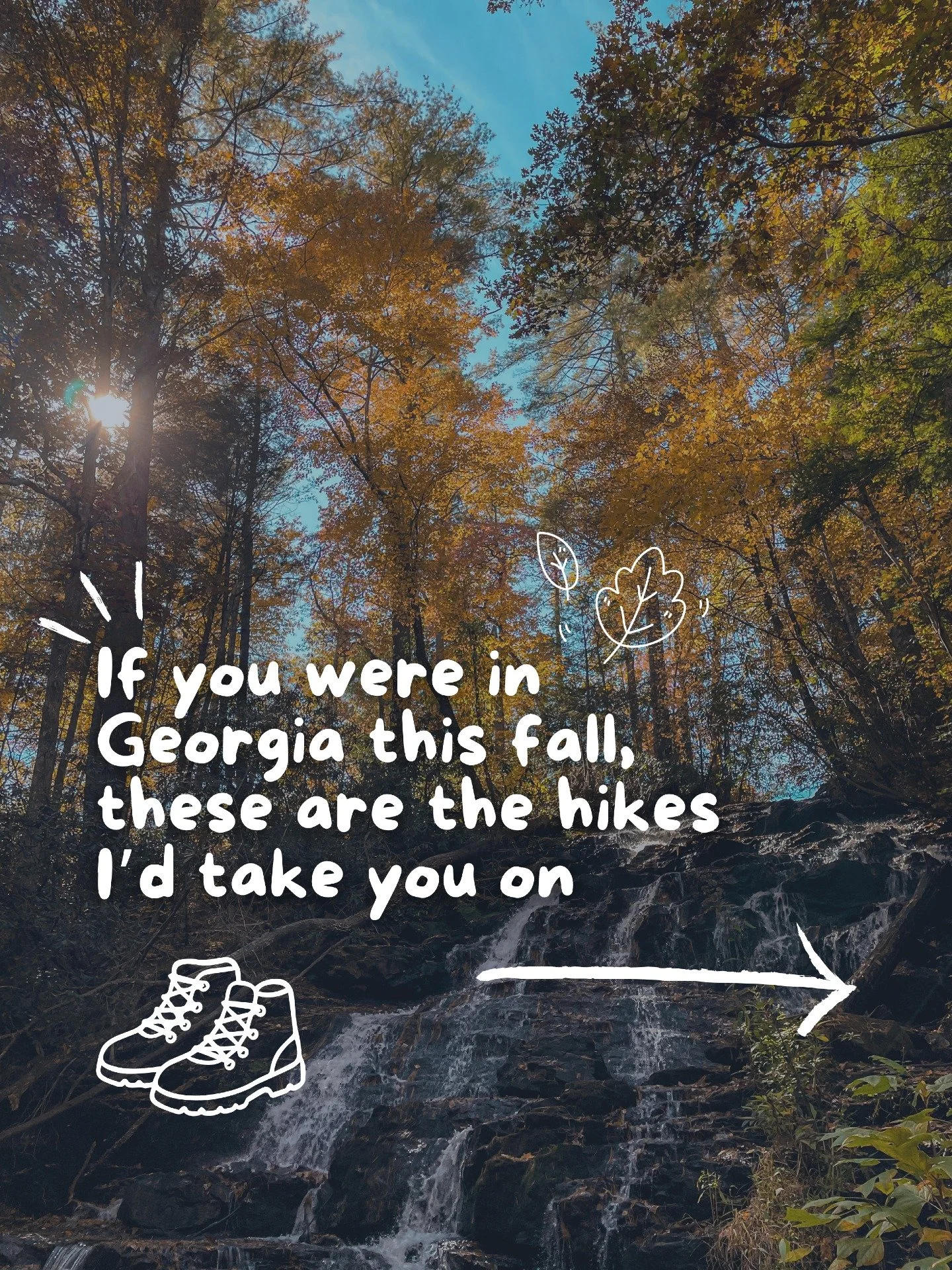 You wouldn&rsquo;t believe it, but Fall in Georgia is fantastic! 

Here are a few of my go-tos for peak color:
📍 Preacher&rsquo;s Rock &ndash; 360&deg; views that make you stop mid-trail
📍 Fort Mountain &ndash; Old stone wall, mountain air, and the