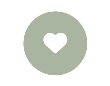 Heart icon inside a light green circle