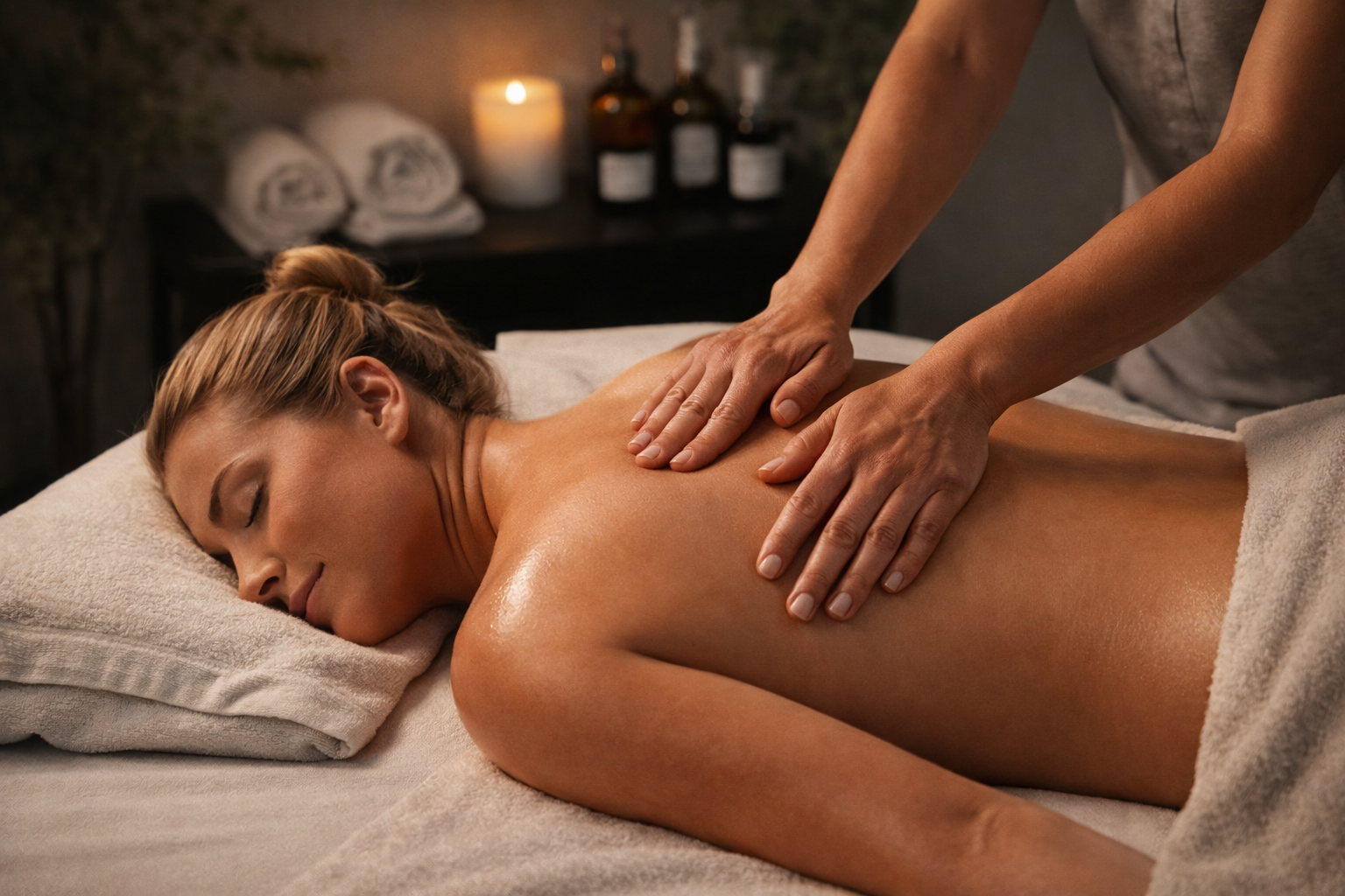 Therapeutic massage treatment focused on relieving muscle tension and restoring whole-body balance at Continental Spa & Wellness Center.