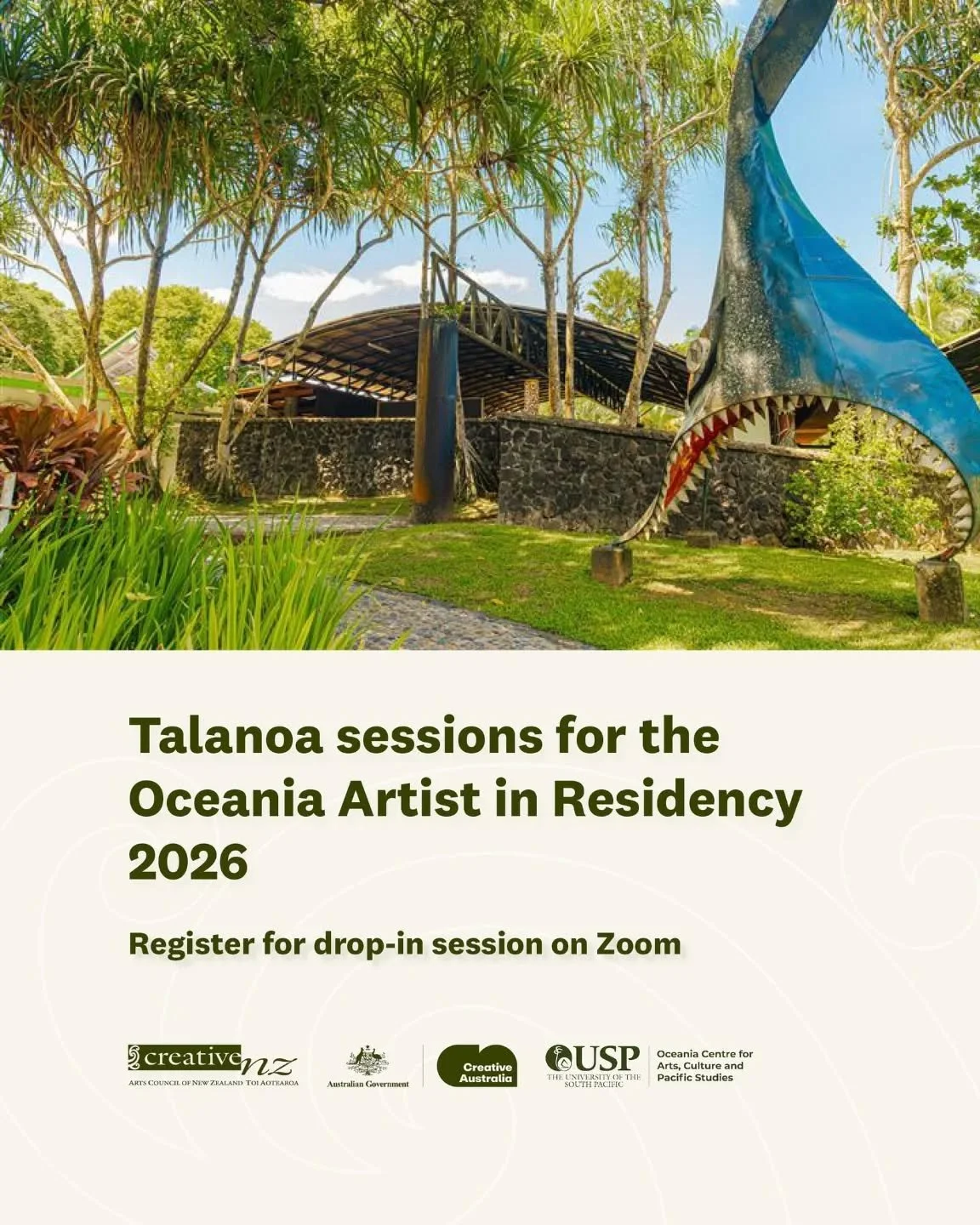 Dreaming of creating in the Pacific? 🌊
Have you heard of the new Arts residency in Fiji?🌺👌🏾

This opportunity is for established artists to undertake a 6-week residency at the Oceania Centre at The University of the South Pacific in Suva, Fiji.
T