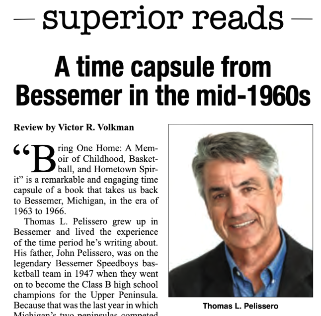 “Bring One Home” featured as a Superior Read in “Marquette Monthly”