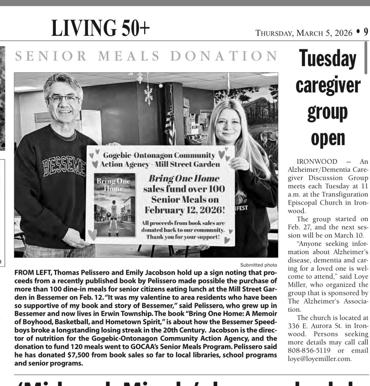 Donation from “Bring One Home” sales supports senior meals