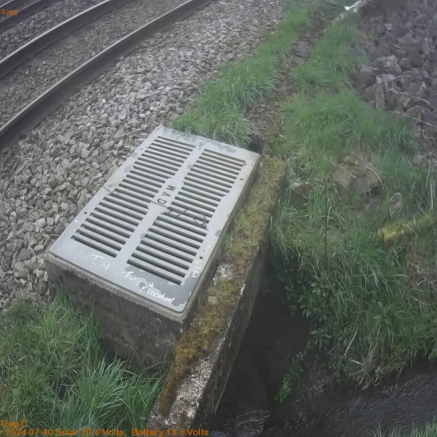 So these are the images from the cameras in the video showing a Pendolino train passing us. It's a 125mph line but yes it's probably doing about 80mph - still wouldn't want to get hit by it. The cameras and level sensor are used to monitor the catch 