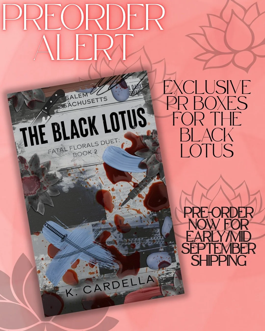 🖤 PRE-ORDER ALERT! 🖤
If you’re a fan of dark romance thrillers, you don’t want to miss The Black Lotus by @kcardellaauthor! To celebrate the release, gorgeous PR Boxes are available for pre-order now—packed with exclusive merch l