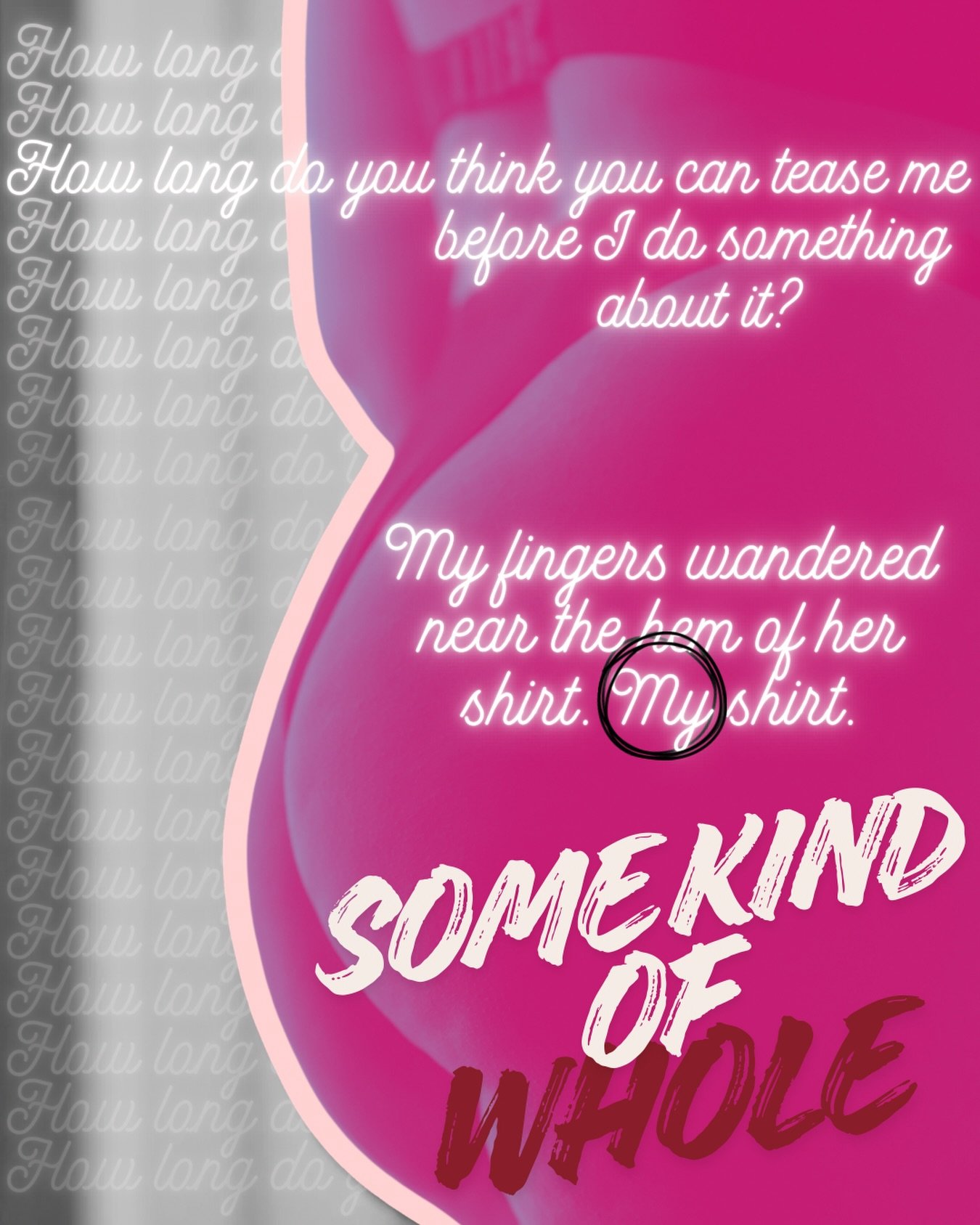 🤍Tell me this doesn&rsquo;t make you want to read immediately.

Some Kind of Whole coming January 14! 

Book 1 in The Kind We Are Series

💋 Age Gap
&hearts;️ Possessive MMC
💋 Love after heartbreak
&hearts;️ Workplace romance
💋 Guarded FMC
&hearts