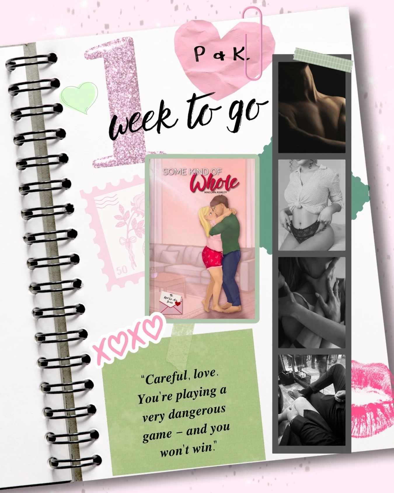 🤍Careful, love. One week goes by faster than self-control.

Some Kind of Whole &mdash; Jan 14.

📚Book 1 in The Kind We Are Series

💋 Age Gap
&hearts;️ Possessive MMC
💋 Love after heartbreak
&hearts;️ Workplace romance
💋 Guarded FMC
&hearts;️ Men