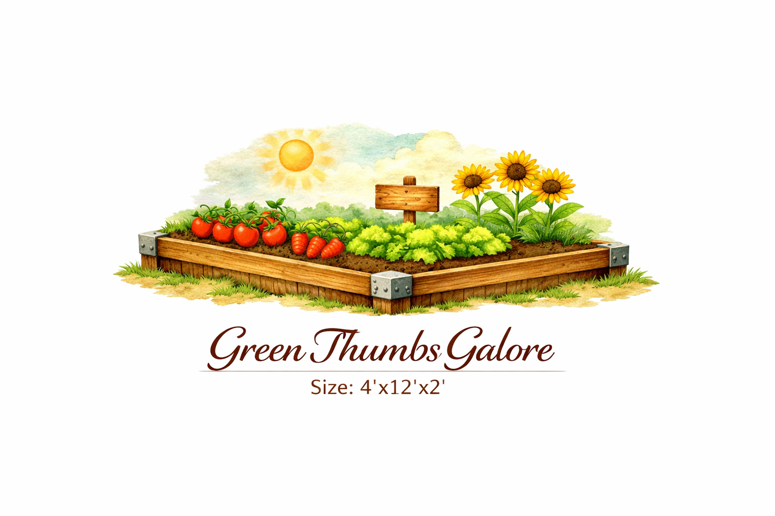 "Green Thumbs Galore" 4'x12'x2'