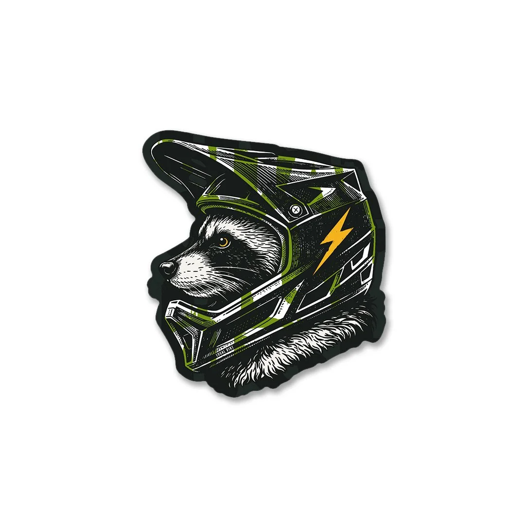 Raccoon Mountain - Helmet Sticker (Green)