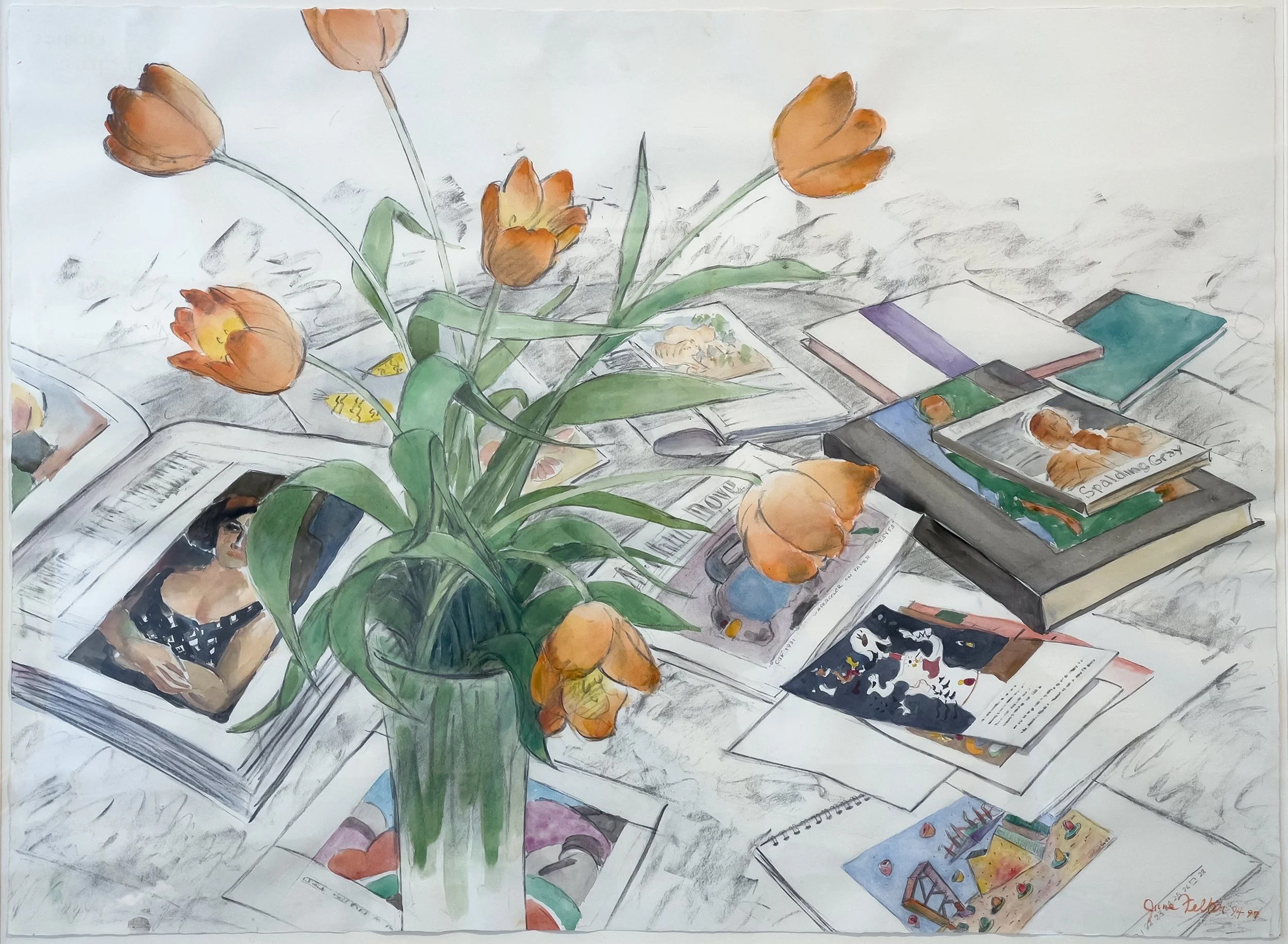 Orange Tulips & Cards, 1994-97