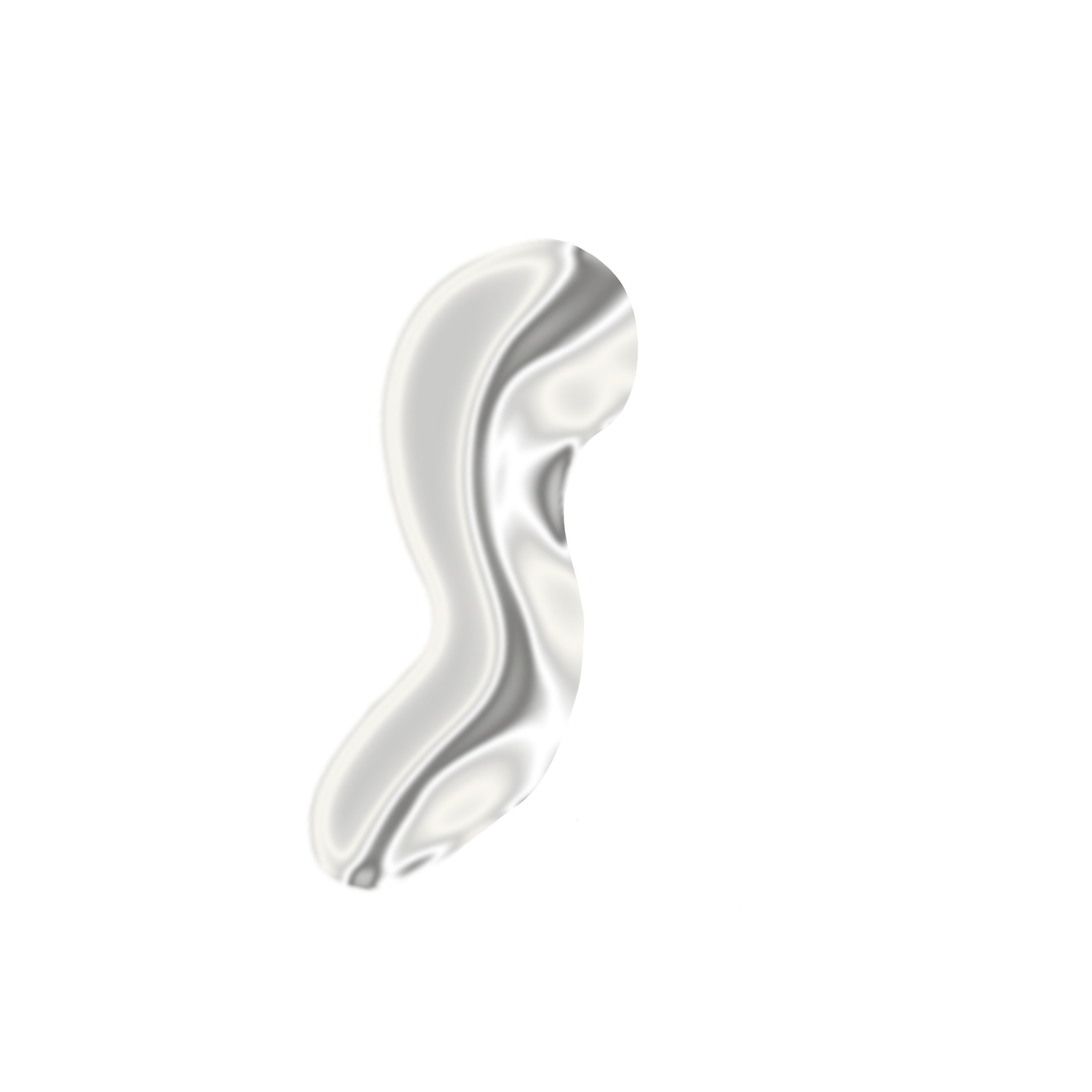 A shiny, metallic shape.