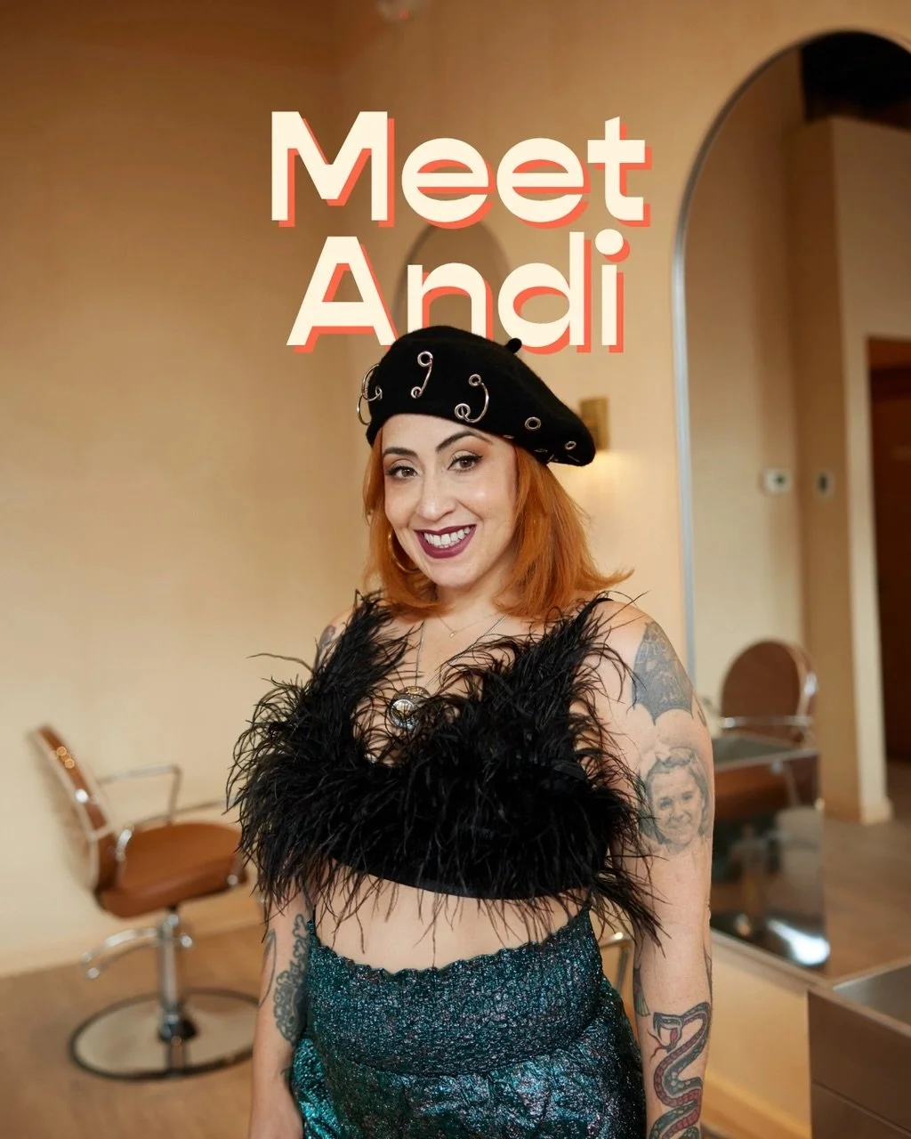 Let&rsquo;s get to know ANDI 🌶✨

Your hopeless romantic, avocado loving, yogi stylist. If you&rsquo;re looking for a stylist who creates beautiful color, curly cuts, and effortless haircuts, @sweeneytotty is the one for you! 

Swipe to learn a littl