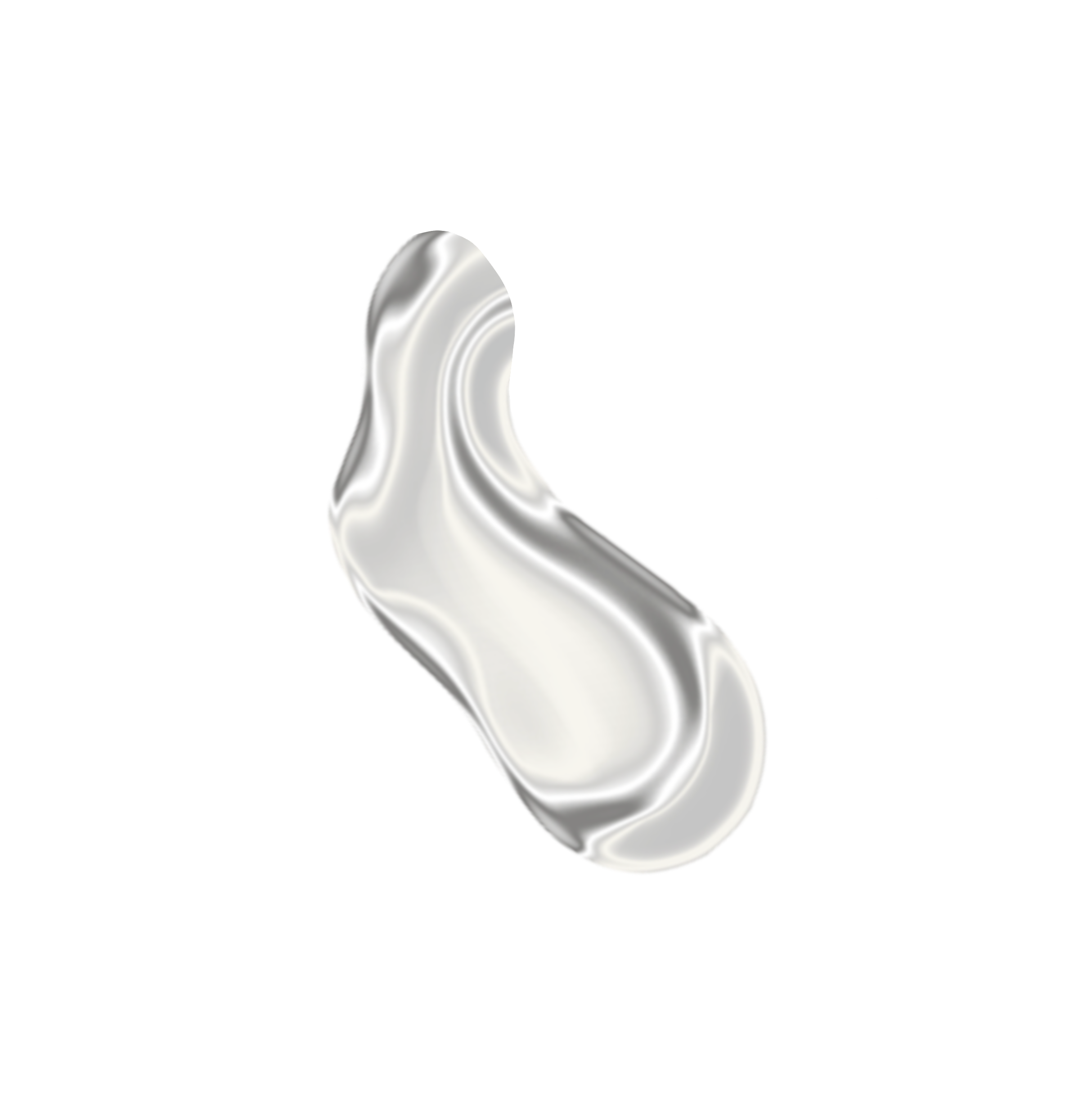 A shiny, metallic silver drop