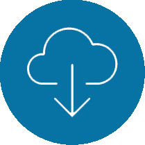 Cloud icon with downward arrow indicating cloud download