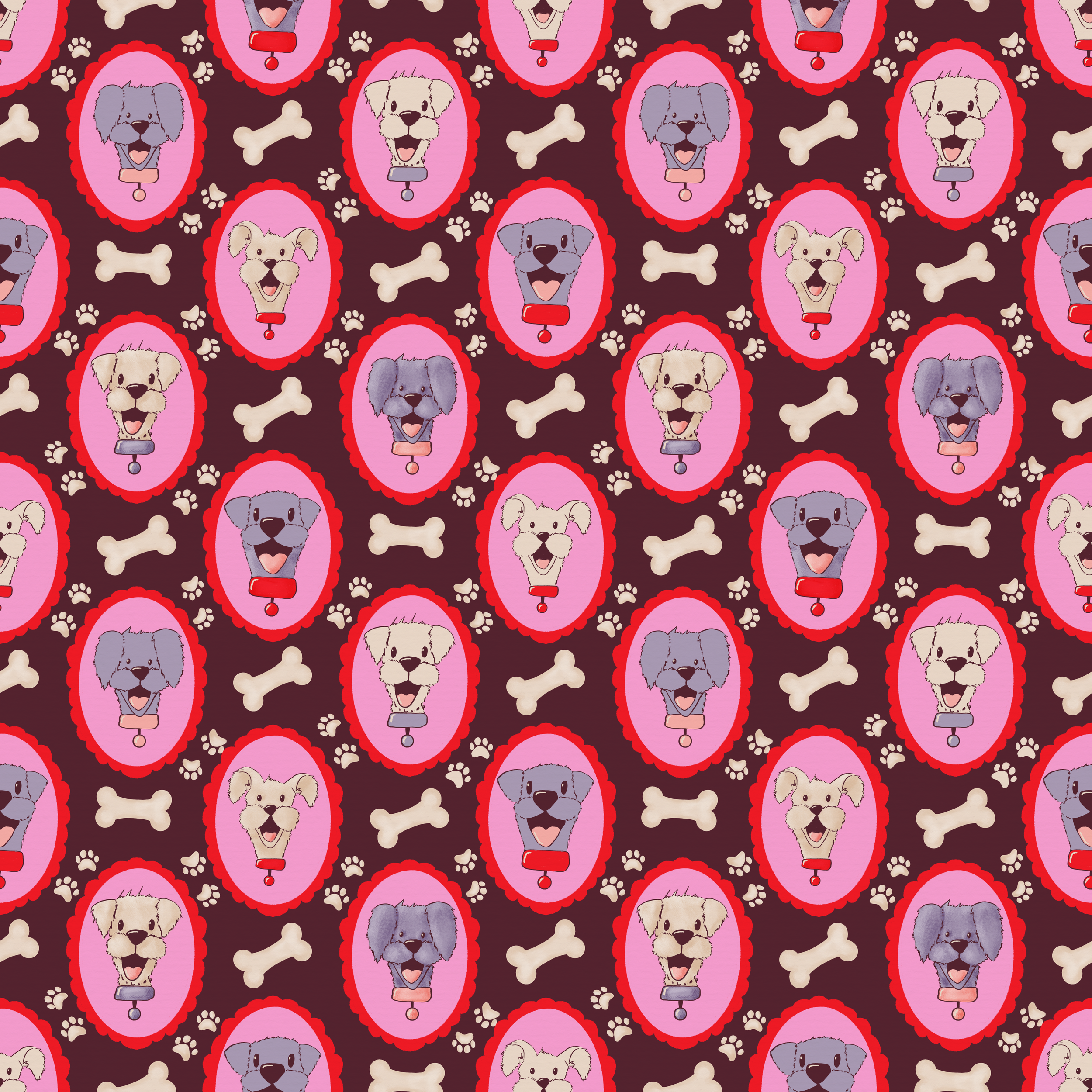 With Love From the Dogs - part of a Spoonflower collection