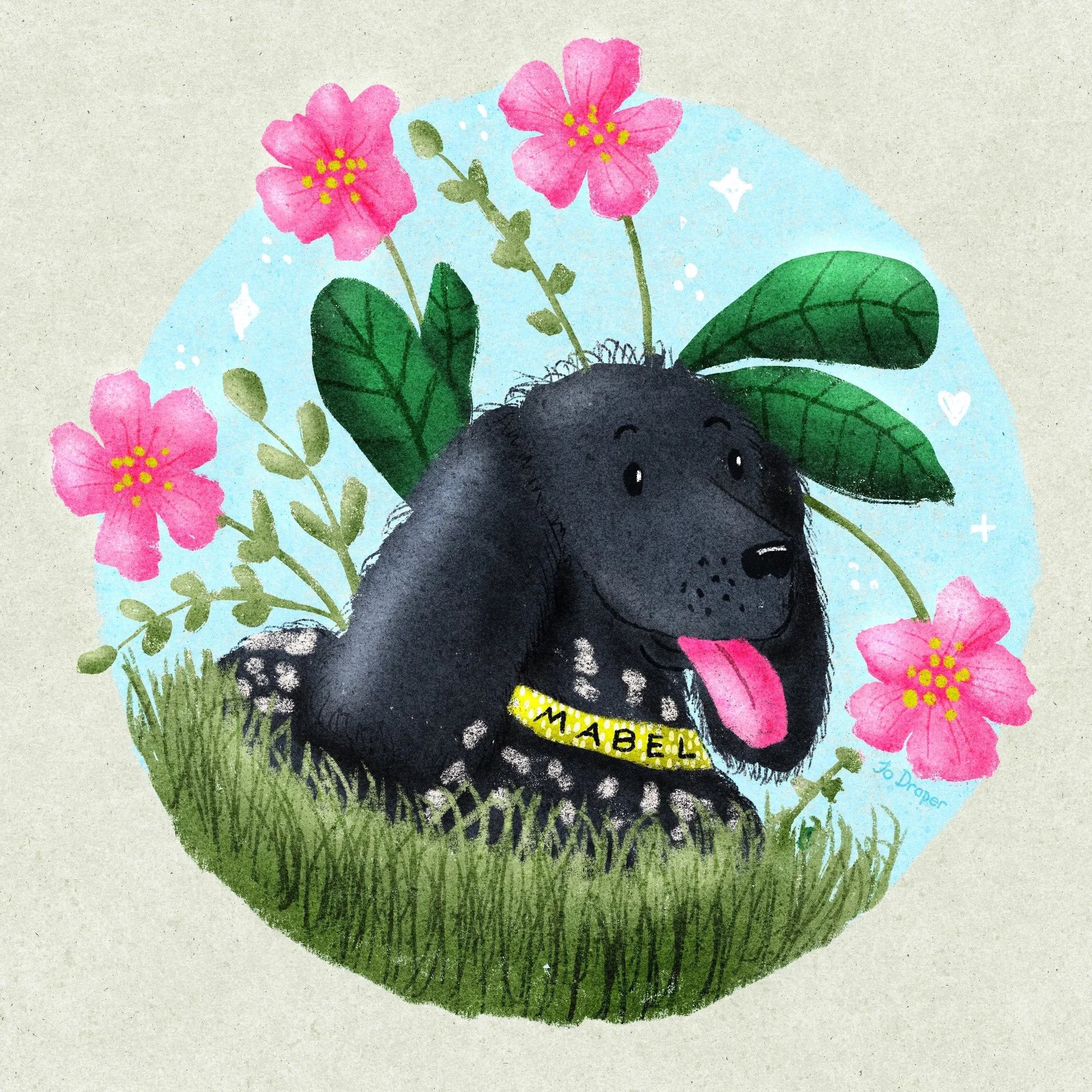 Mabel - custom dog illustration