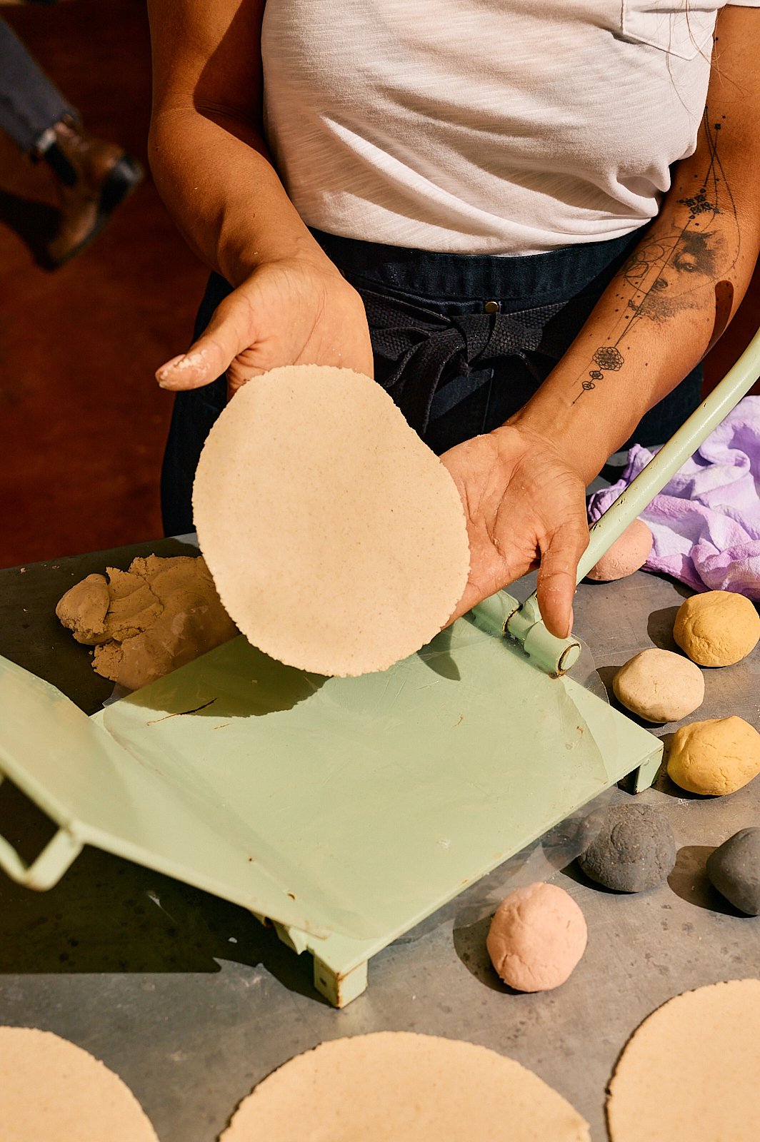 Handmade masa corn tortillas for Veracruz All Natural's cookbook. Image by Austin-based food and lifestyle photographer Mackenzie Smith.