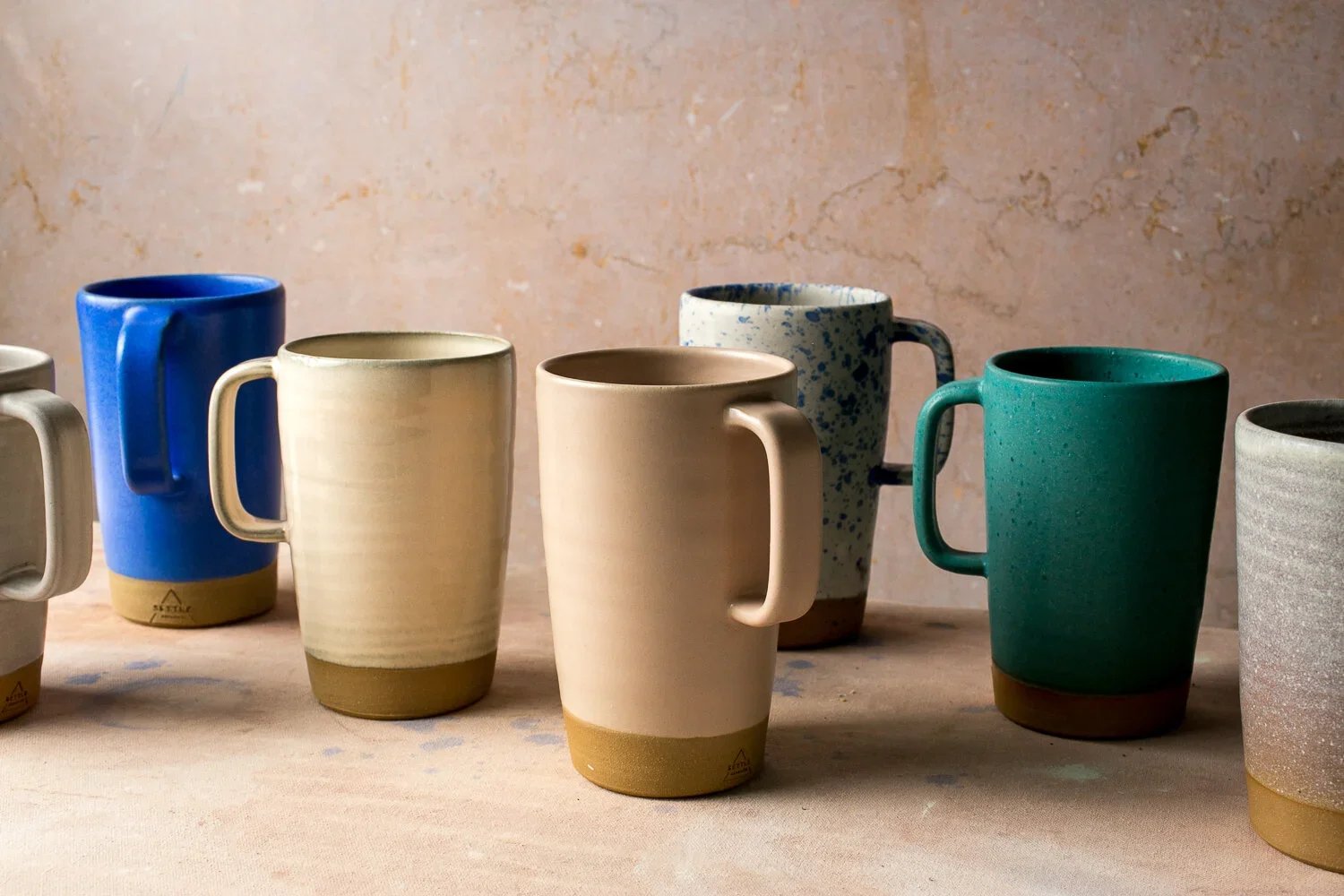 Settle Ceramics, handmade ceramic mugs in Austin, TX. Image and styling by Austin-based product and lifestyle photographer, Mackenzie Smith.