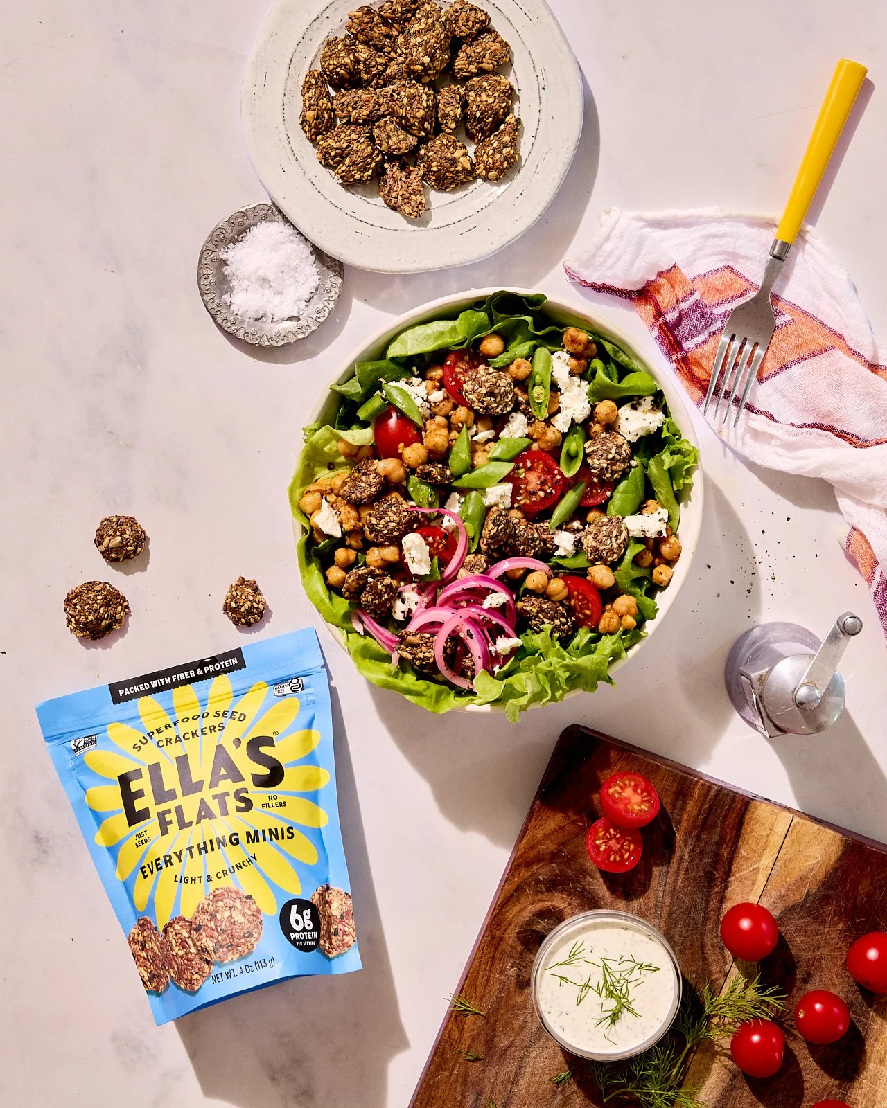 Ella's Flats, Spring 2024. Prop styling by Candice Putter. Food Styling by Ali Mendez. Image by Austin-based food and product photographer, Mackenzie Smith.