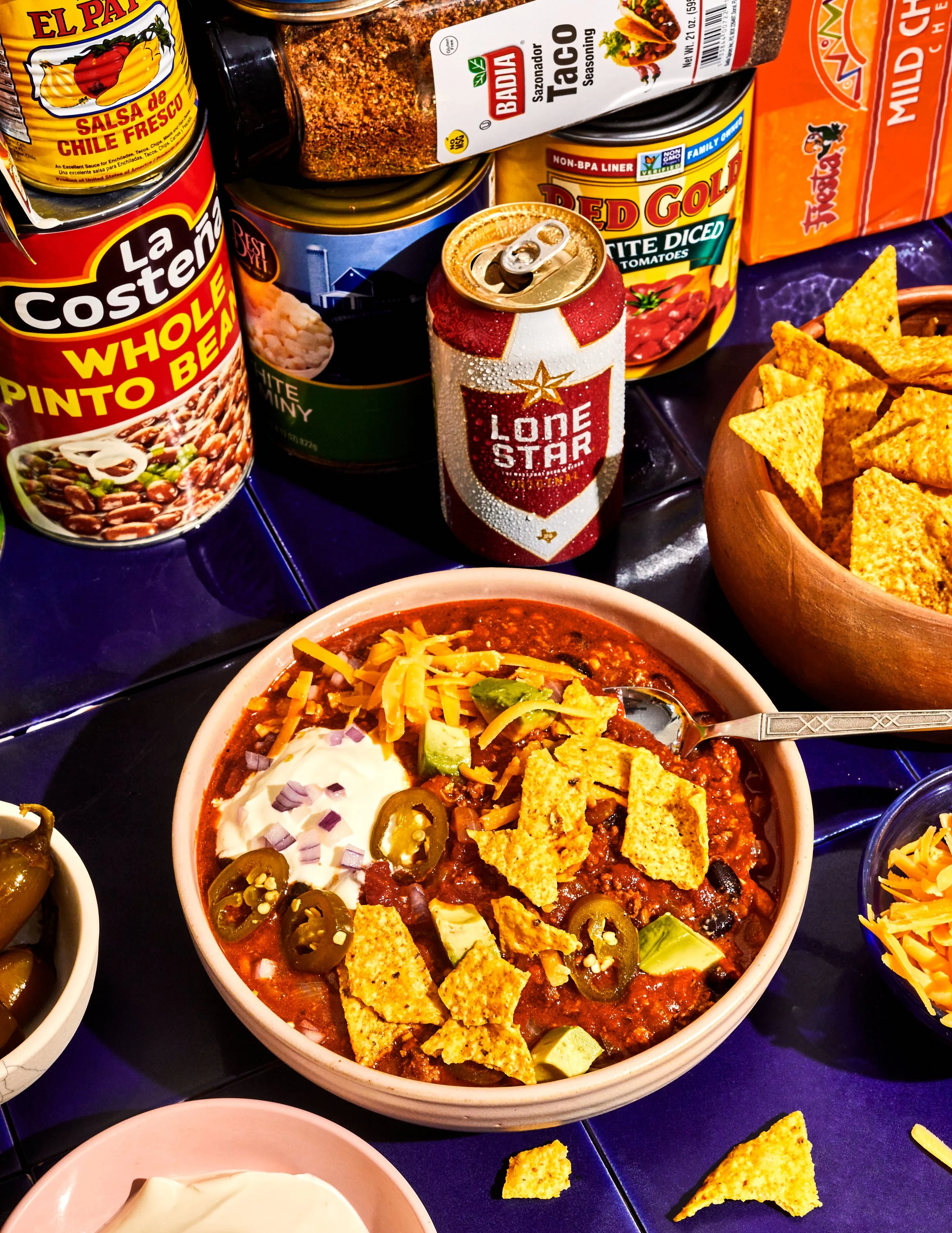 Taco Soup by Jen Hatmaker for her cookbook, Feed These People. Image by Austin-based food photographer, Mackenzie Smith.