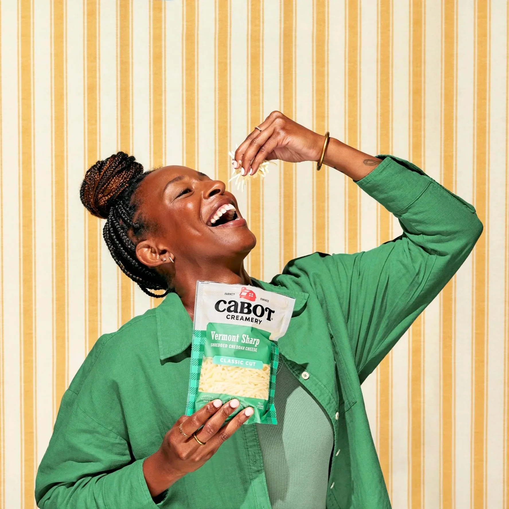 Cabot Creamery, 2025. Food styling by Mary Helen McNally. Wardrobe by Drake Muyinza. Image by Austin-based food photographer, Mackenzie Smith.