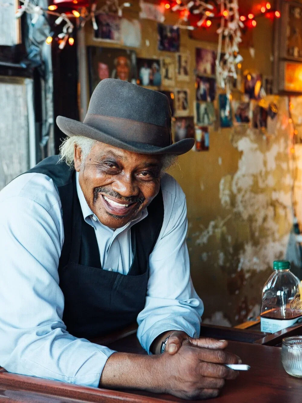 Portrait of Nate at Ernestine and Hazel's Juke Joint in Memphis, TN. Image by Austin-based portrait and lifestyle photographer, Mackenzie Smith.