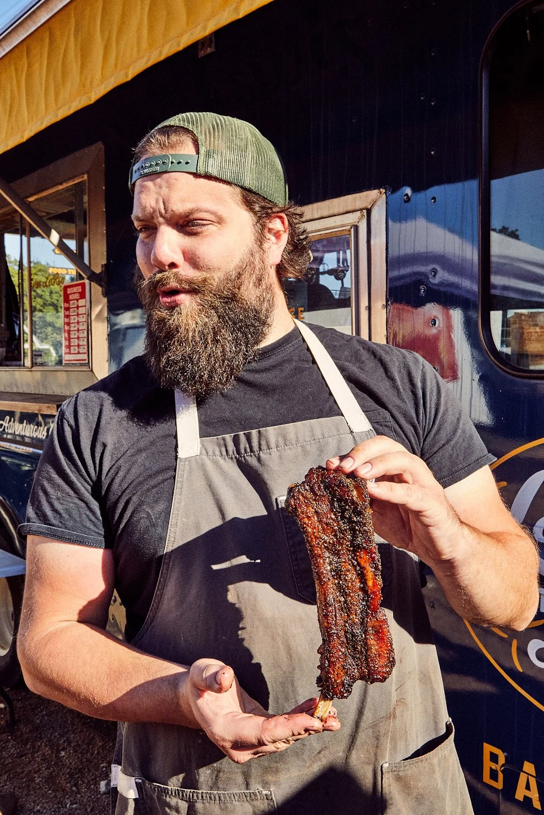 Ribs at LeRoy & Lewis BBQ for Texas Monthly. Image by Austin-based editorial and food photographer, Mackenzie Smith.