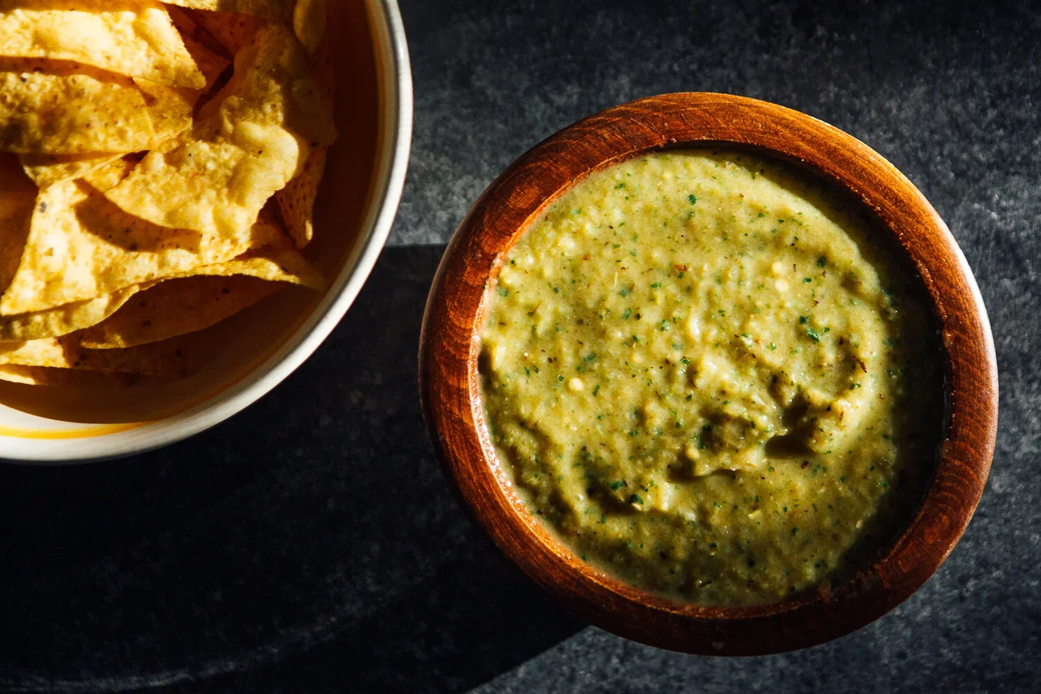 Tomatillo Salsa by Austin-based food photographer, Mackenzie Smith.