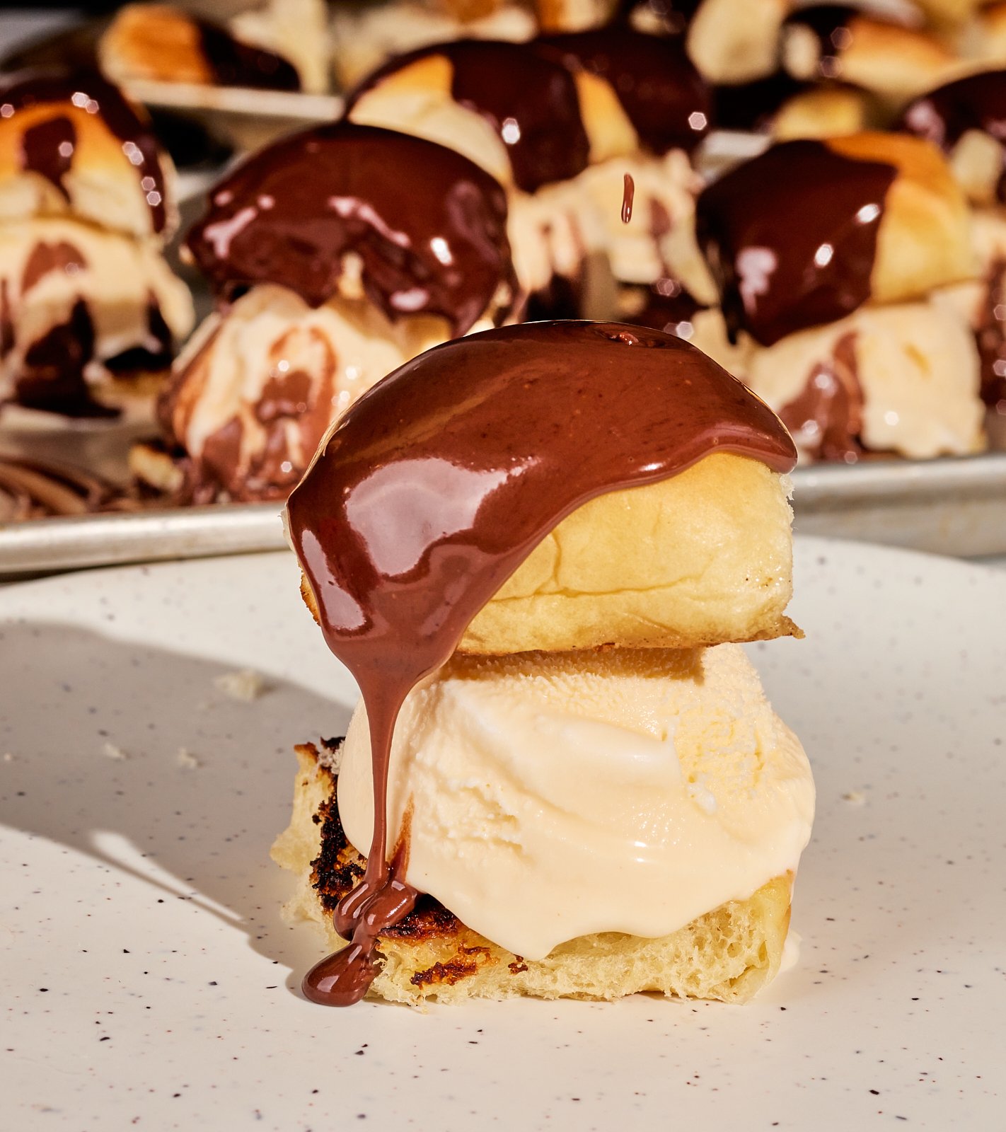 Profiteroles for Priya's Kitchen Adventures cookbook. Image by Austin-based food photographer, Mackenzie Smith.