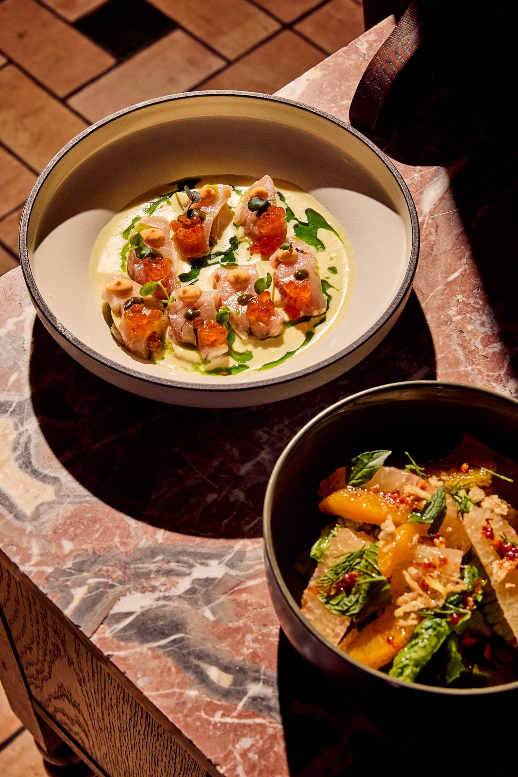 Hamachi crudo at Siti in Austin, TX. Image by Austin-based food and restaurant photographer, Mackenzie Smith.