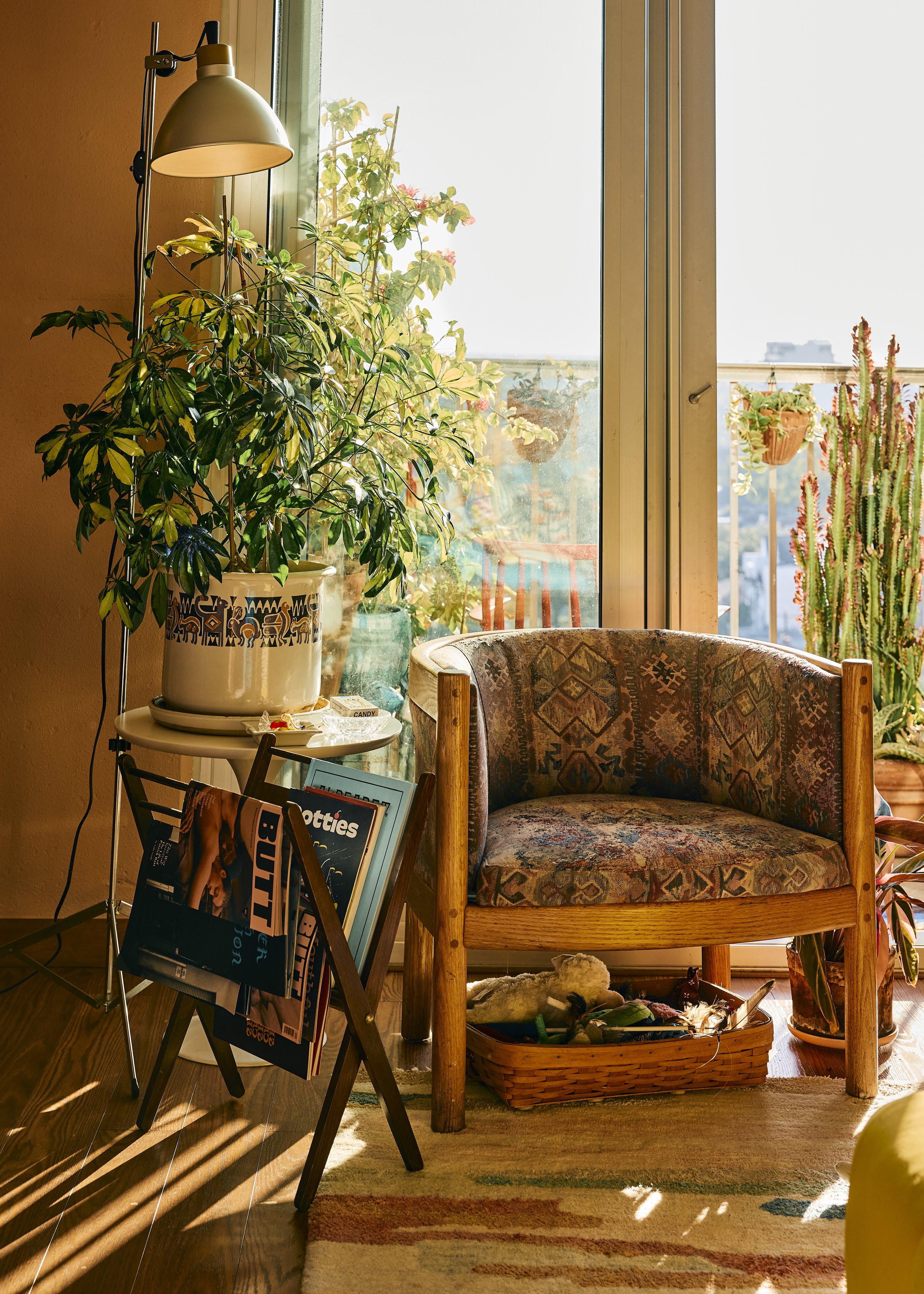 The reading chair in Zach and Taylor's Houston apartment. Image by Austin-based lifestyle photographer, Mackenzie Smith.