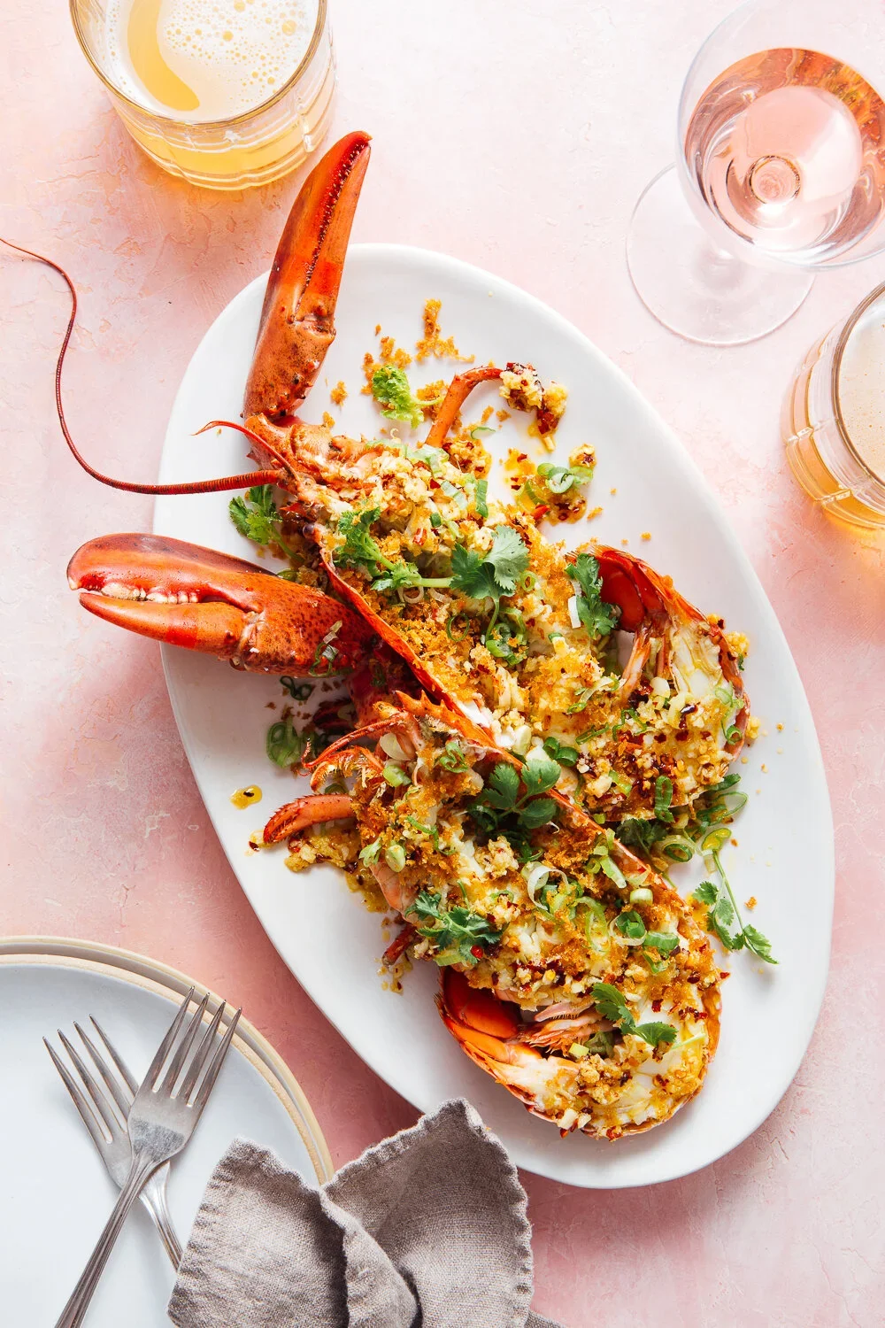 Lobster and cocktails at Sel Rrose. Image by Austin-based food photographer, Mackenzie Smith.