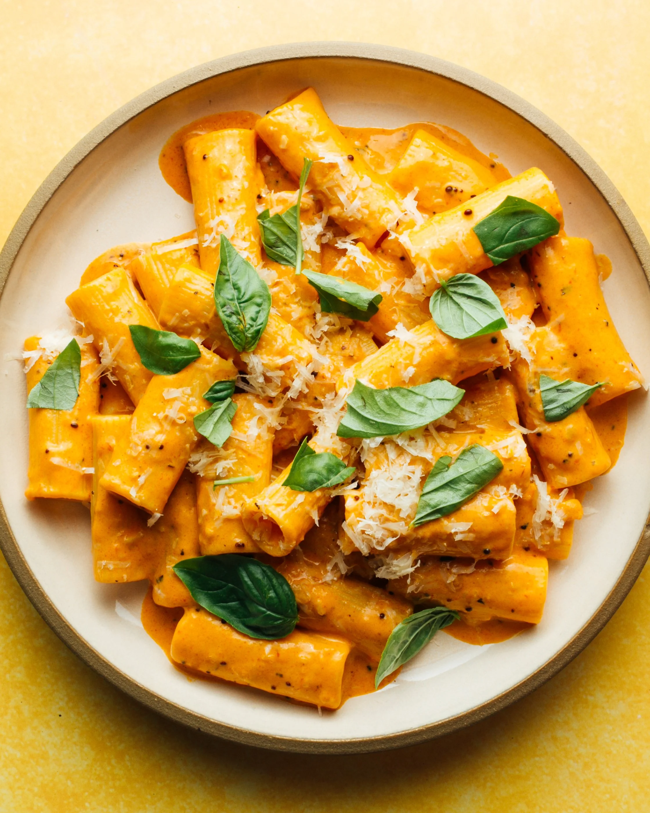 Rigatoni a la vodka for Brooklyn Delhi. Food styling by Maite Aizpurua. Image by Austin-based food photographer, Mackenzie Smith.