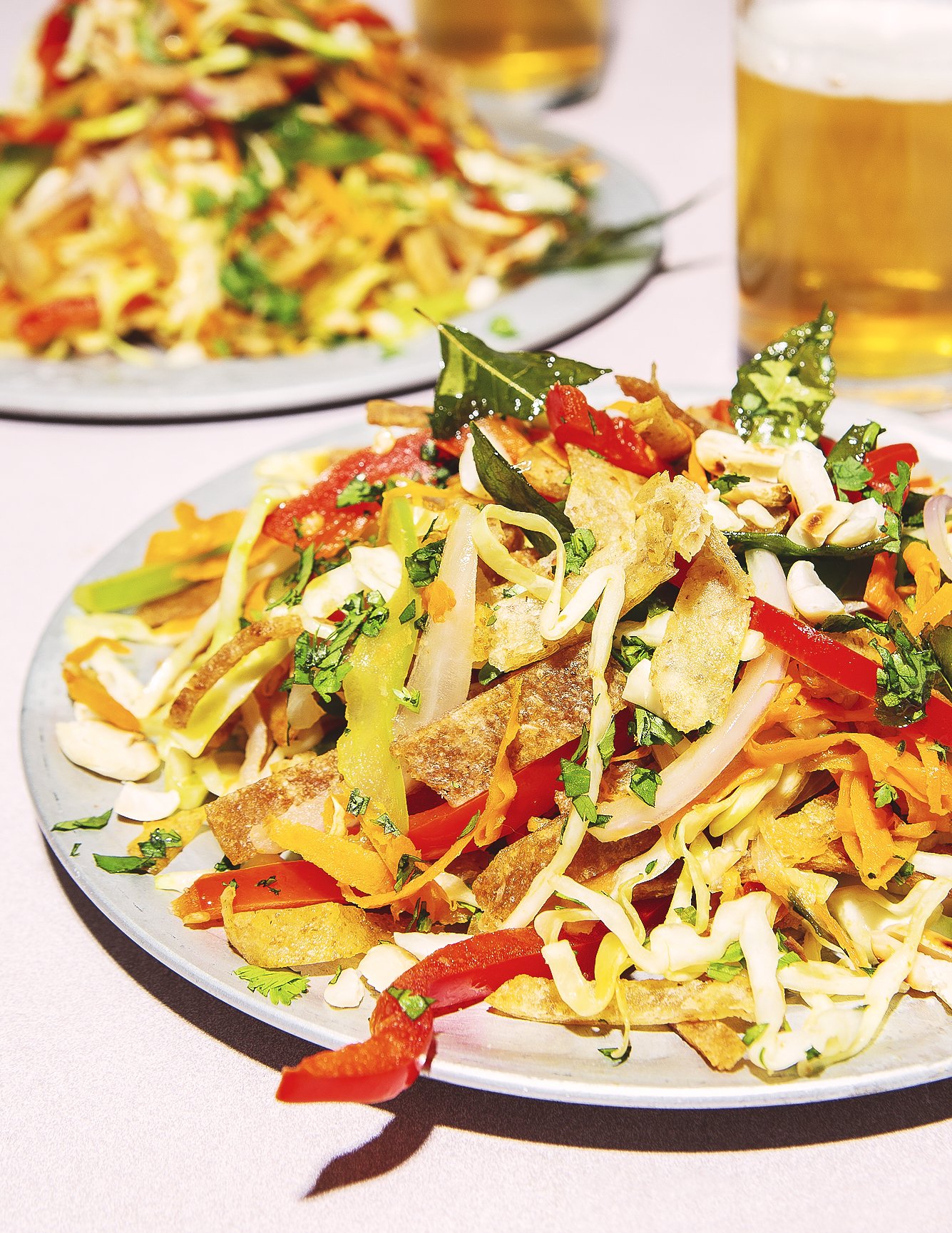 Roti Noodle Stir-Fry. Food styling by Judy Kim. Image by Austin-based food photographer, Mackenzie Smith.