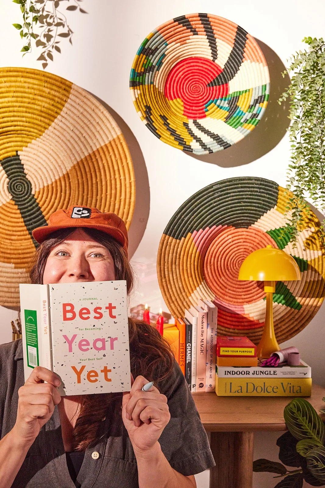 Prop stylist Candice Putter on set for Summer Noon product launch campaign. Image by Austin-based lifestyle and product photographer, Mackenzie Smith.