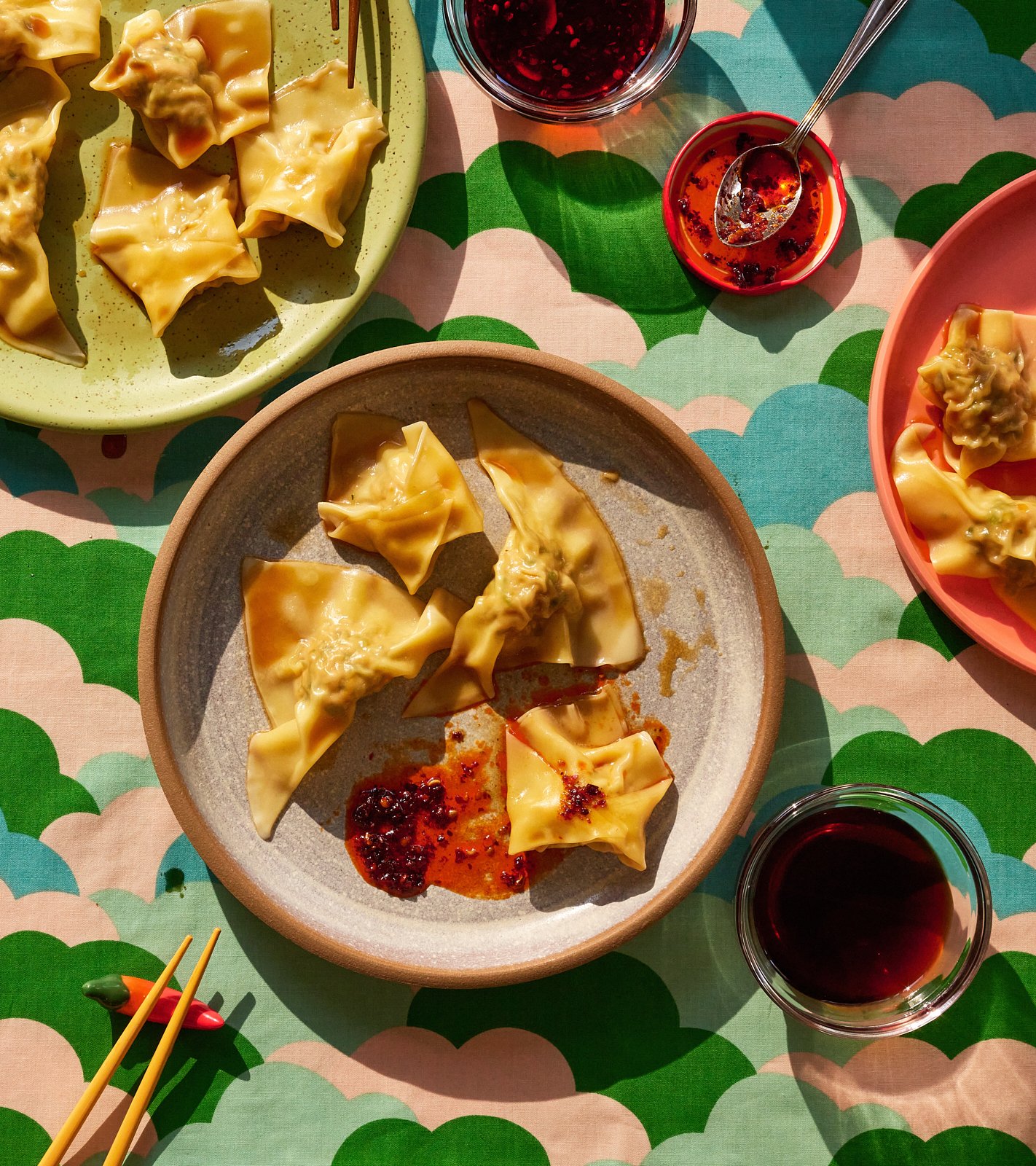 Dumplings, shot for Priya's Kitchen Adventures, by Priya Krishna. Image by Austin-based food photographer Mackenzie Smith, food styling by Maite Aizpurua. 