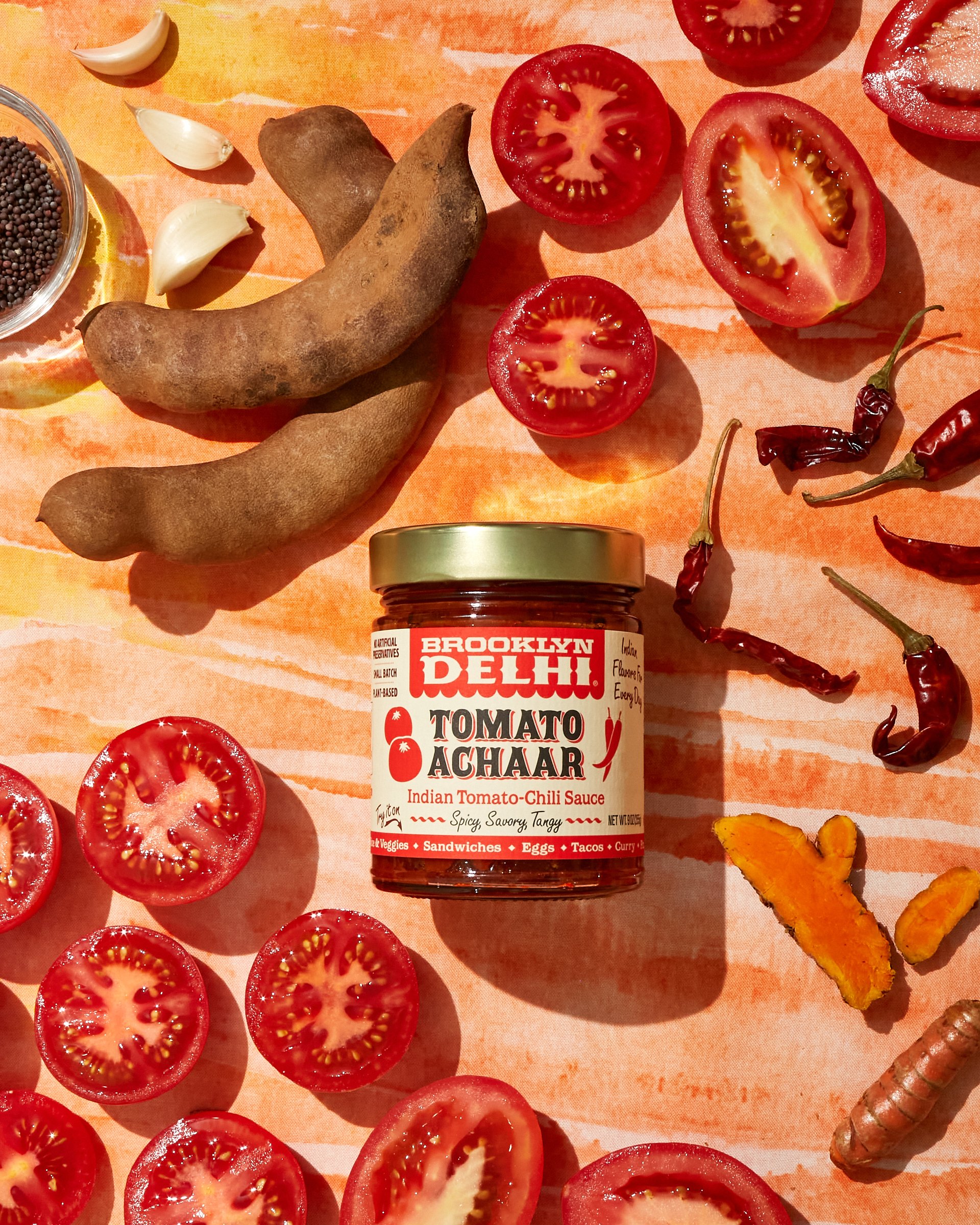 Brooklyn Delhi's Tomato Achaar. Food styling by Maite Aizpurua. Image by Austin-based product photographer, Mackenzie Smith.