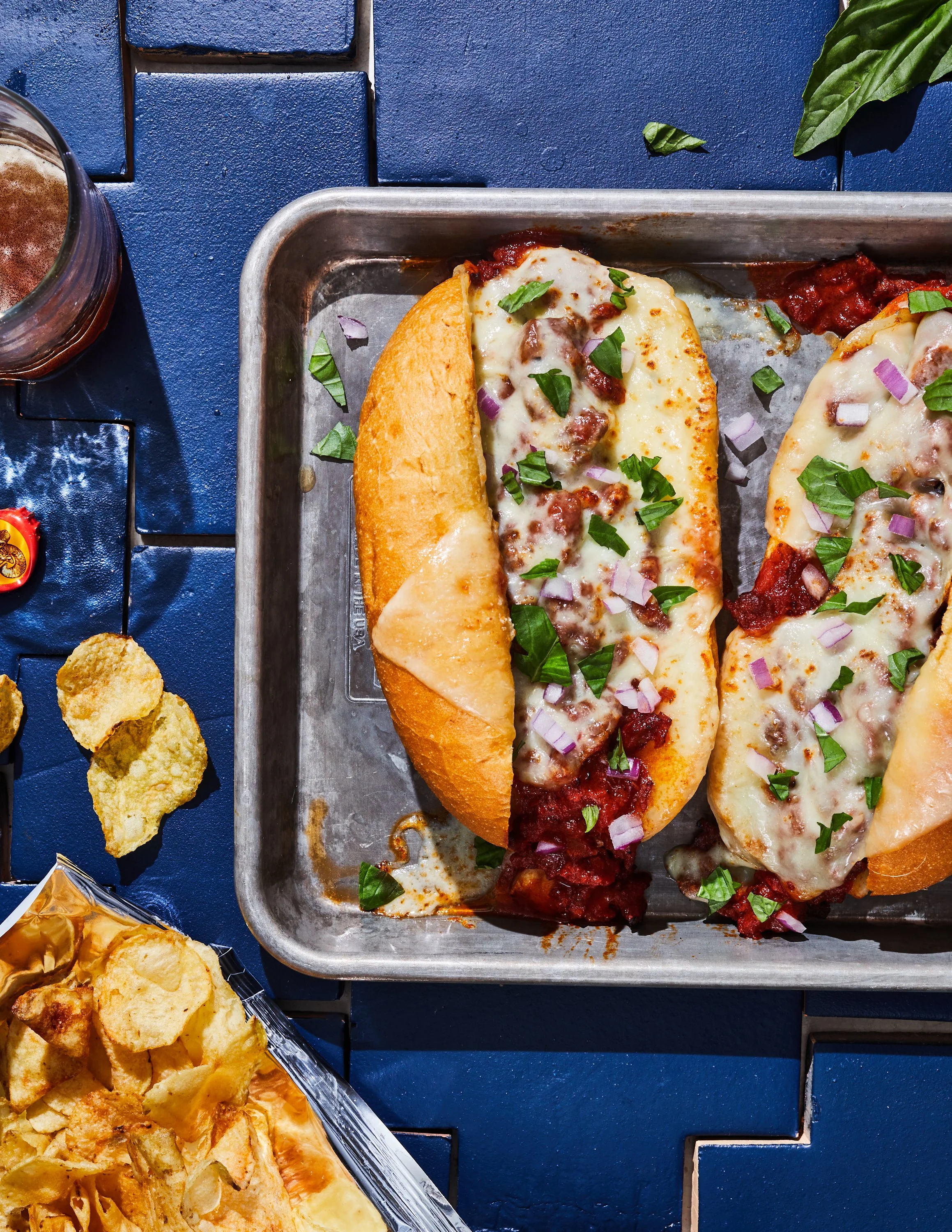 Italian sausage subs for Jen Hatmaker's cookbook, Feed These People. Image by Austin-based food photographer, Mackenzie Smith.